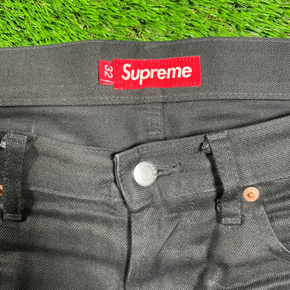 Supreme Baggy Rigid Selveged Black Denim Size 32 USED x16303