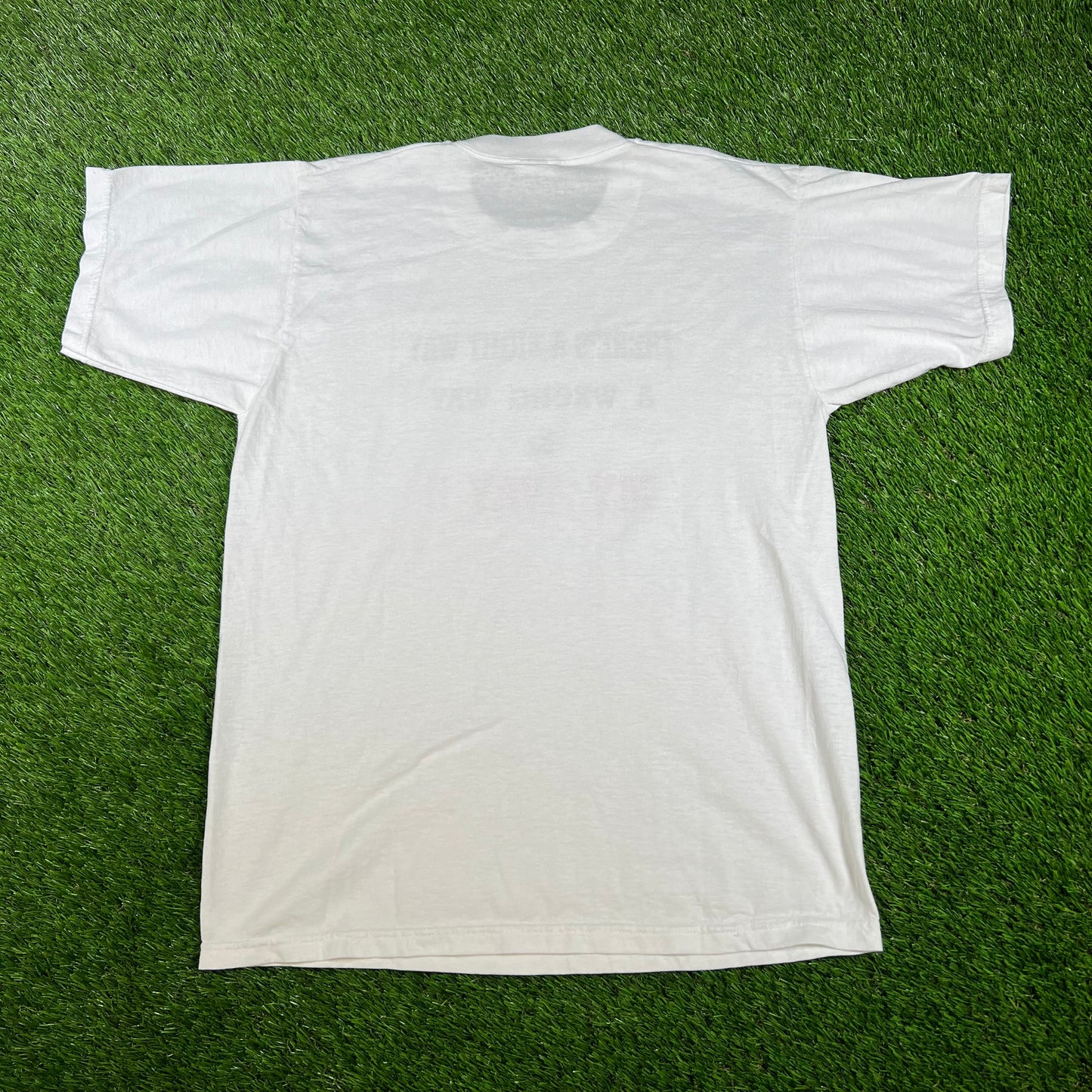 Y2K Theres A Right Way And My Way White Tee Size Medium USED v16615