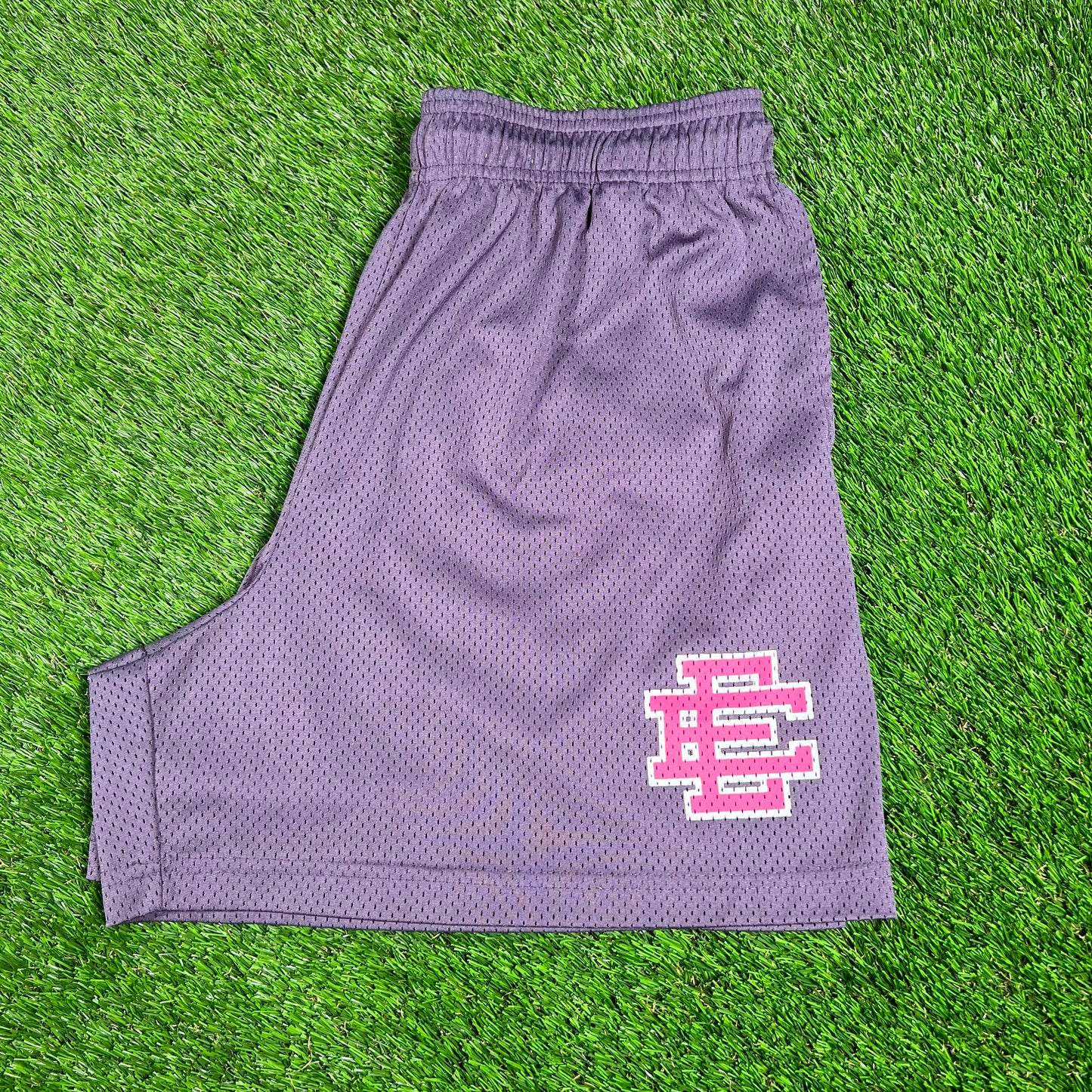 Eric Emanuel Pink Logo Purple Shorts Size XXL USED x14630