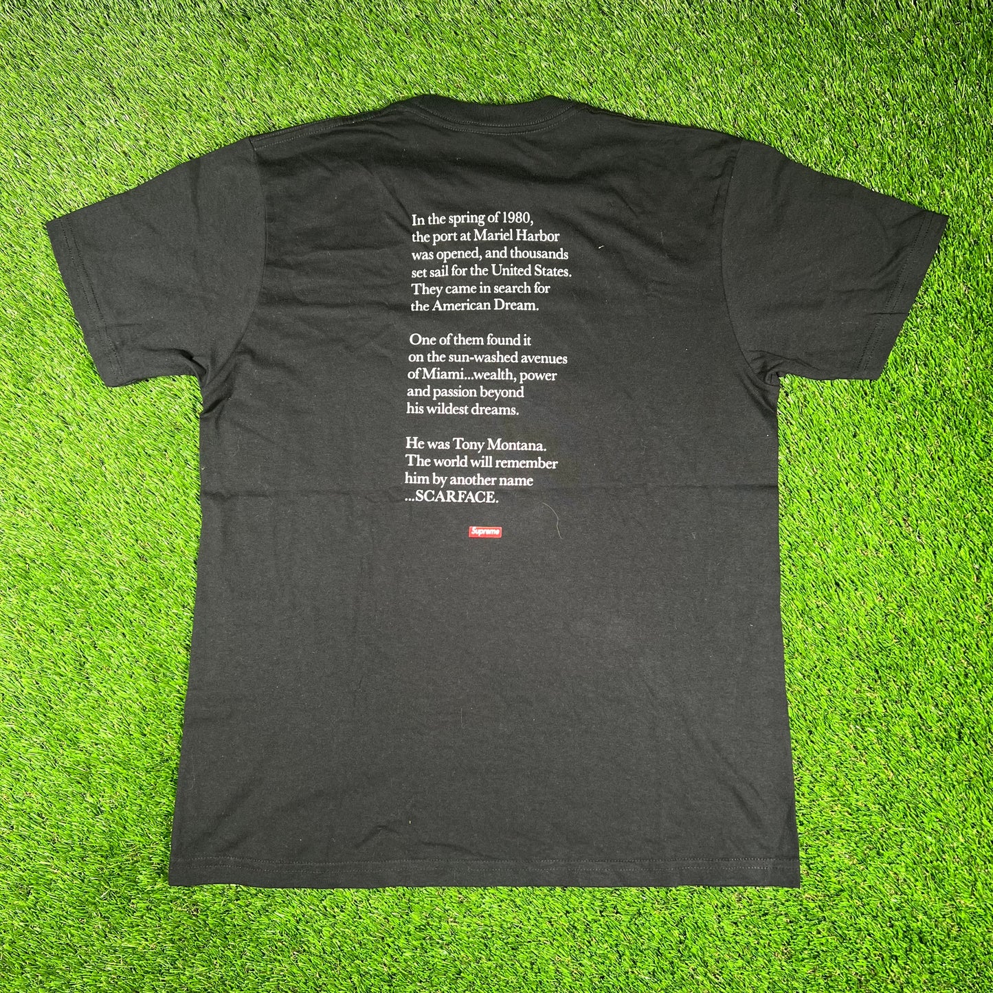 2017 Supreme Scarface Shower Black Tee Size Medium USED x14566