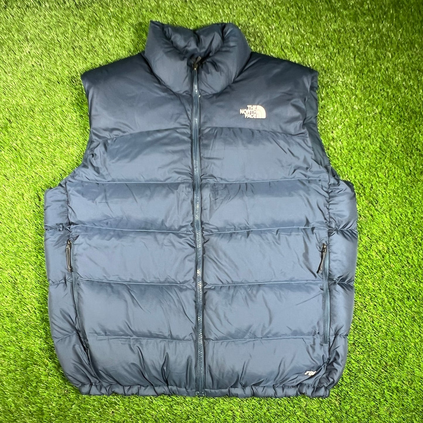 The North Face 700 Series Navy Blue Puffy Vest Size XL USED v16779