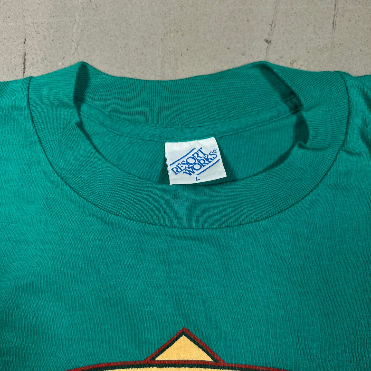 1990s Elephant Polo Nepal Green Tee Size Large USED v18904