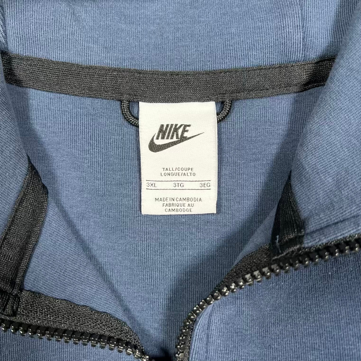 Nike Tech Navy Blue Zip Up Hoodie Size 3XL USED v20248