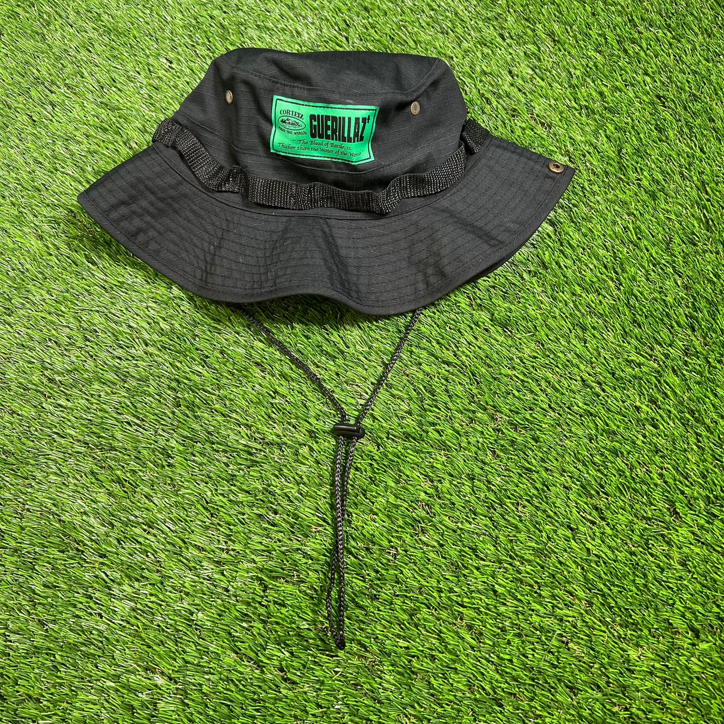 Corteiz Guerillaz Bucket Hat Black One Size USED X13798