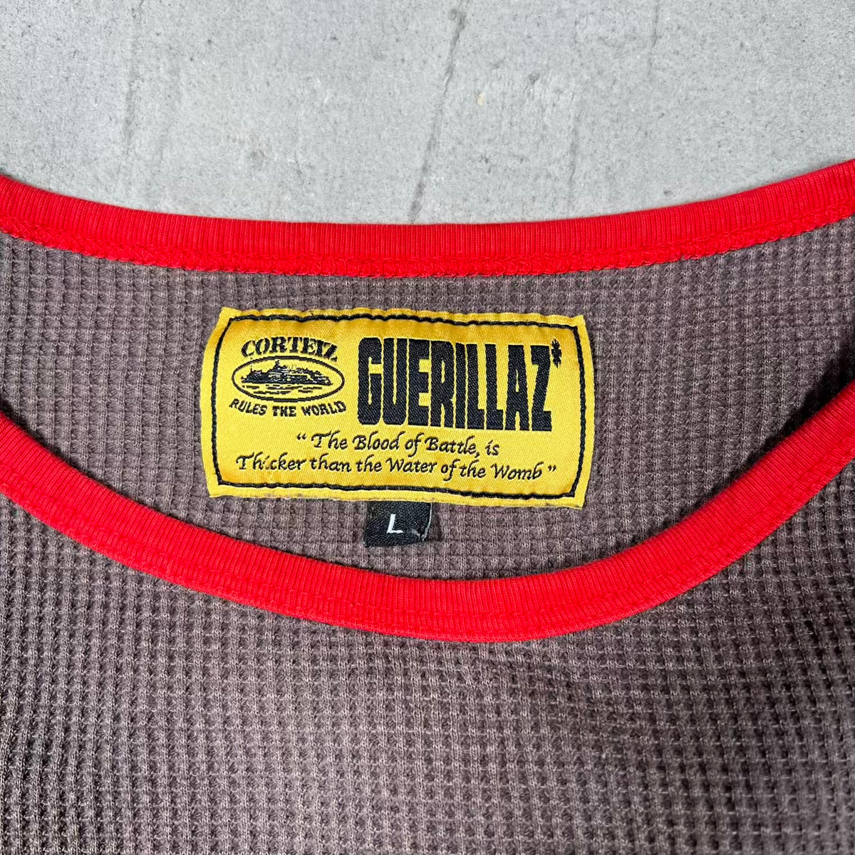 Corteiz Gasolina Brown Waffle Thermal Brown Size Large USED x18565
