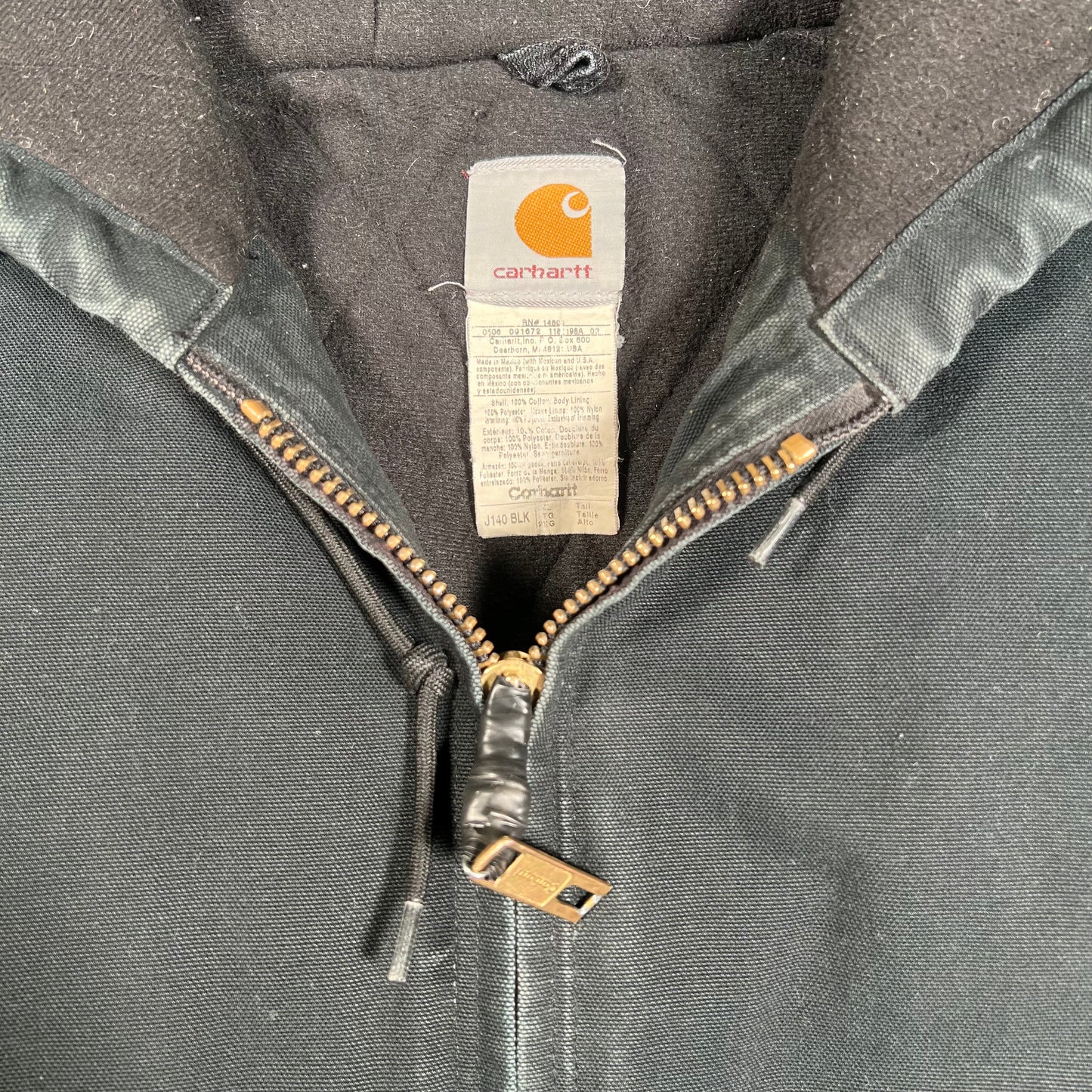 Y2K Carhartt Black Canvas Work Jacket Size XXL USED v18130