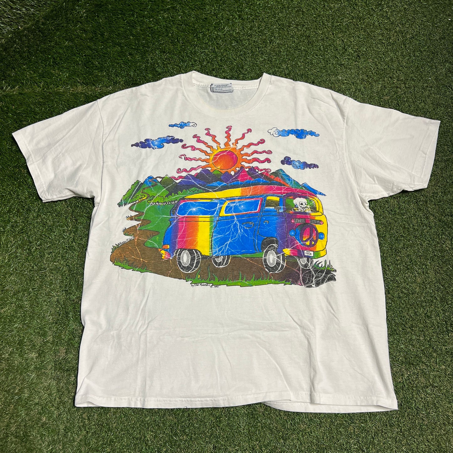 1994 Grateful Dead x The Mountain White Psychadelic Bus Tour Tee Size XL USED v16307