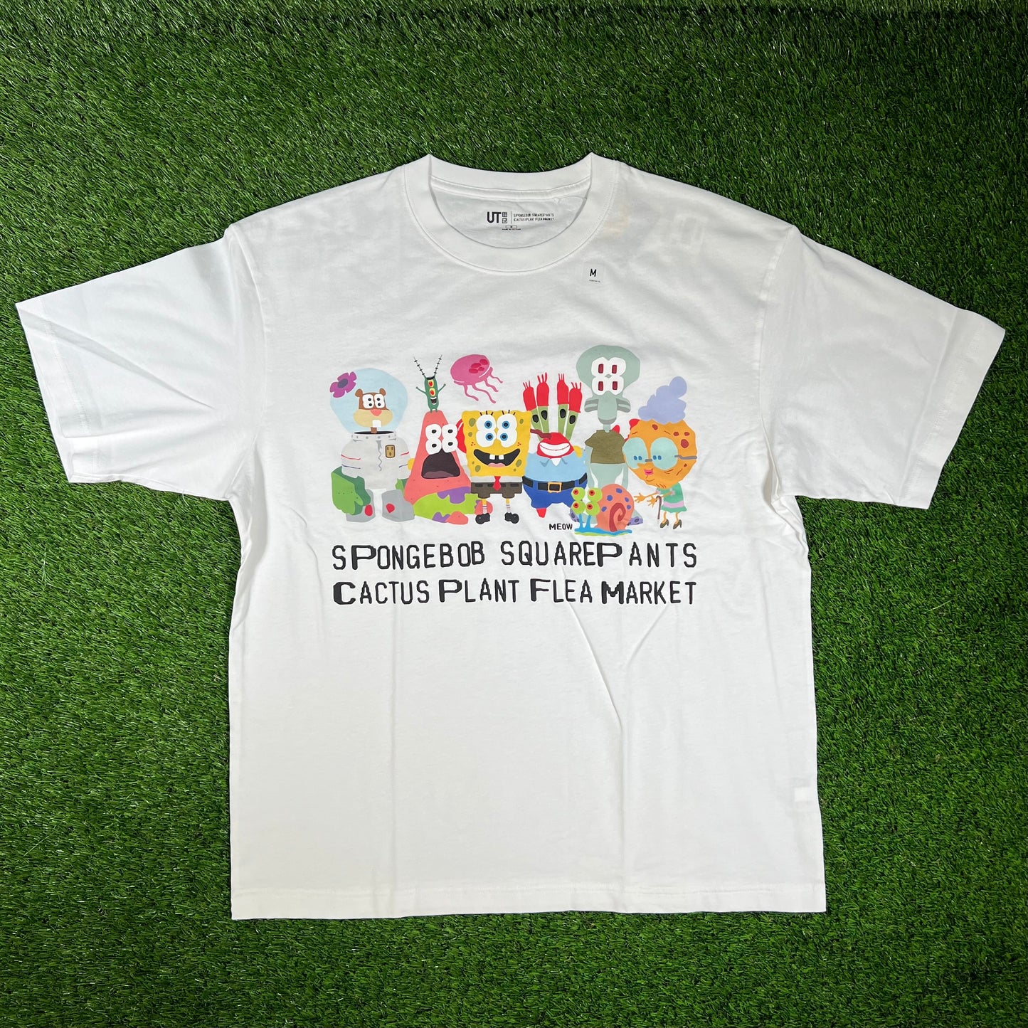 Uniqlo Spongebob Square Pants White Tee Size Medium NEW x14417