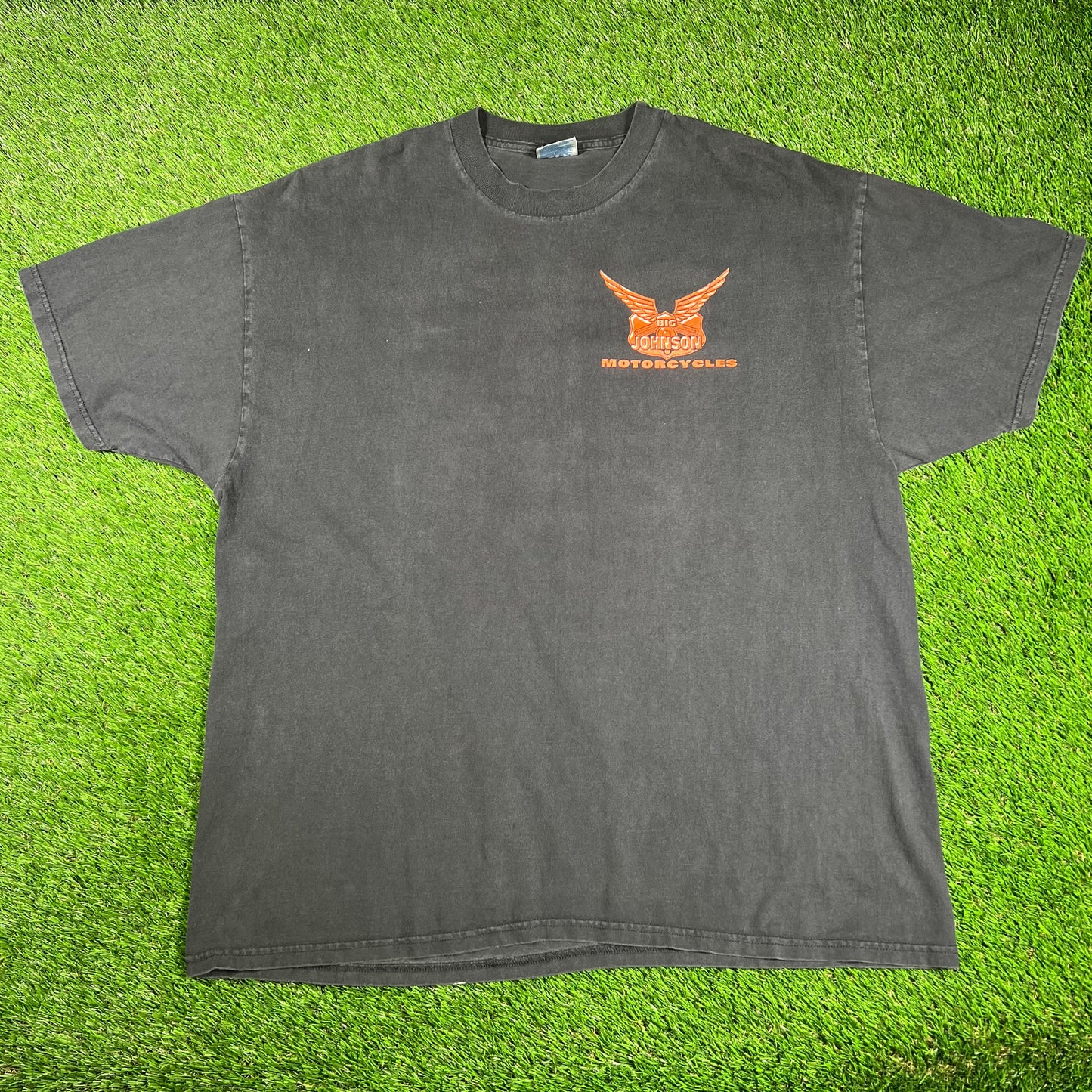 1998 Big Johnson Motorcycle She Fell Off Black Tee Size XXL USED v16752