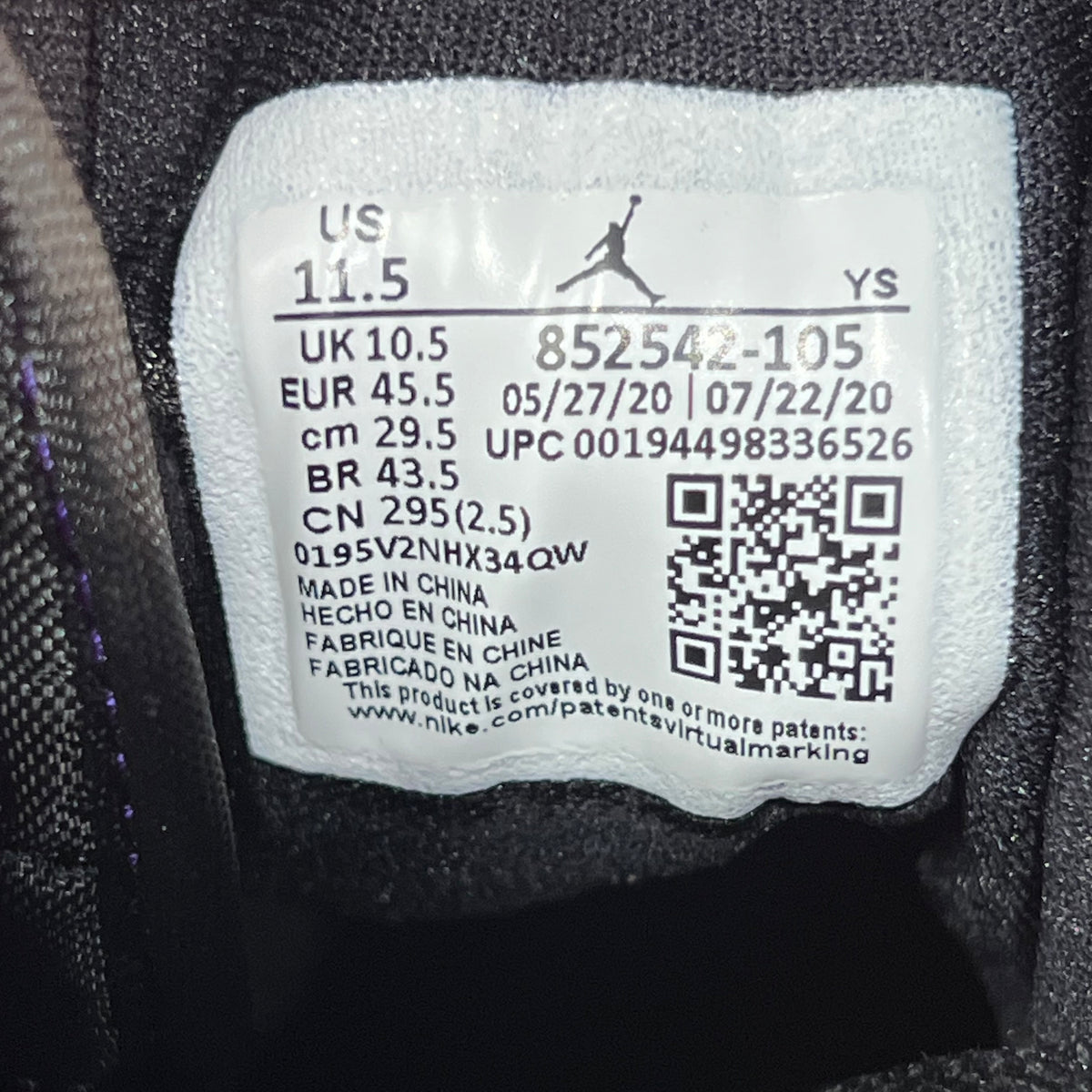 Jordan 1 Mid Purple (2020) Size 11.5 NEW s19649