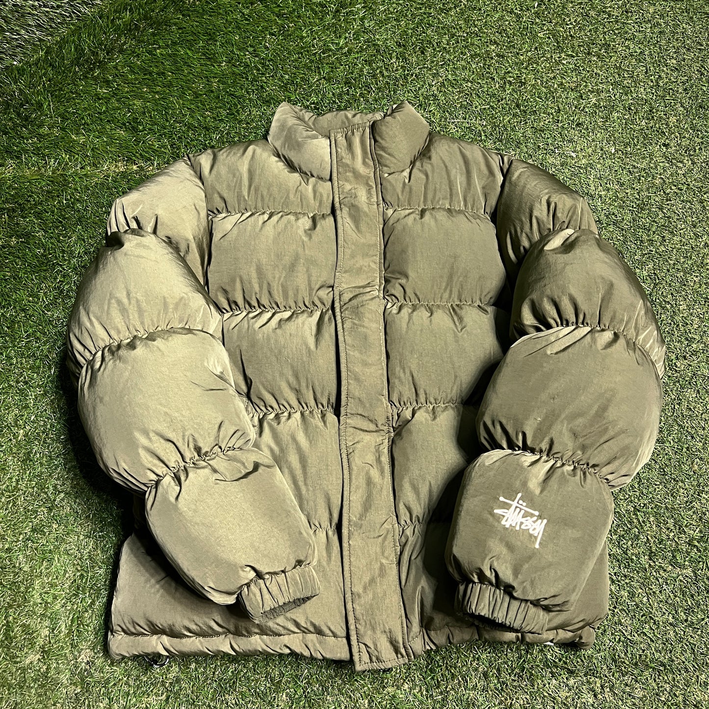 Stussy Military Green Puffy Jacket Size XS USED x14213