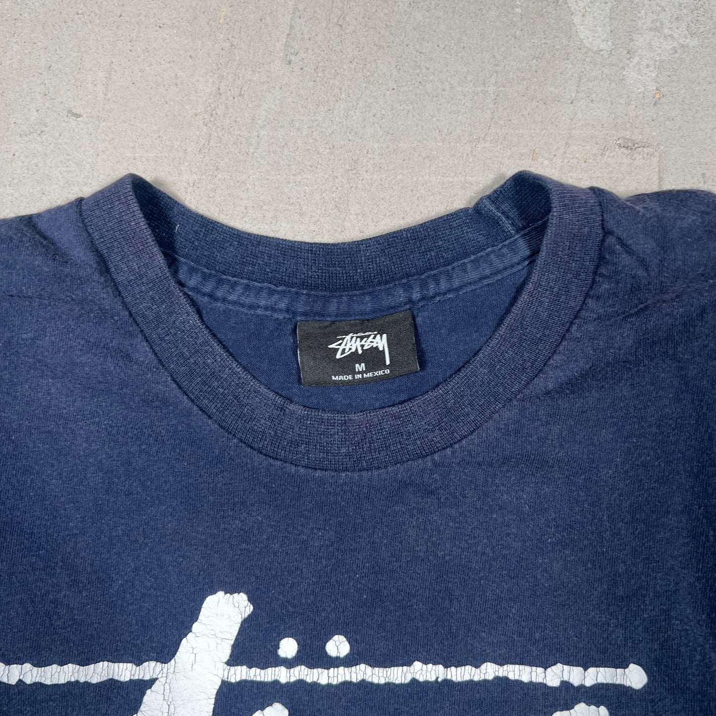 Y2K Stussy Navy World Tour Longsleeve Size Medium USED x17394