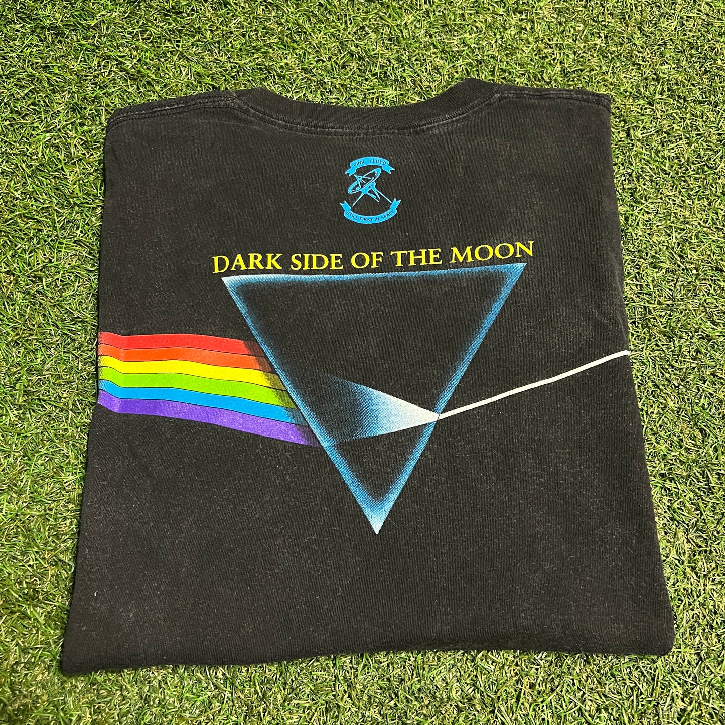 1992 Brockum Tag Pink Floyd Dark Side of the Moon Black Tee Size Large USED v15898