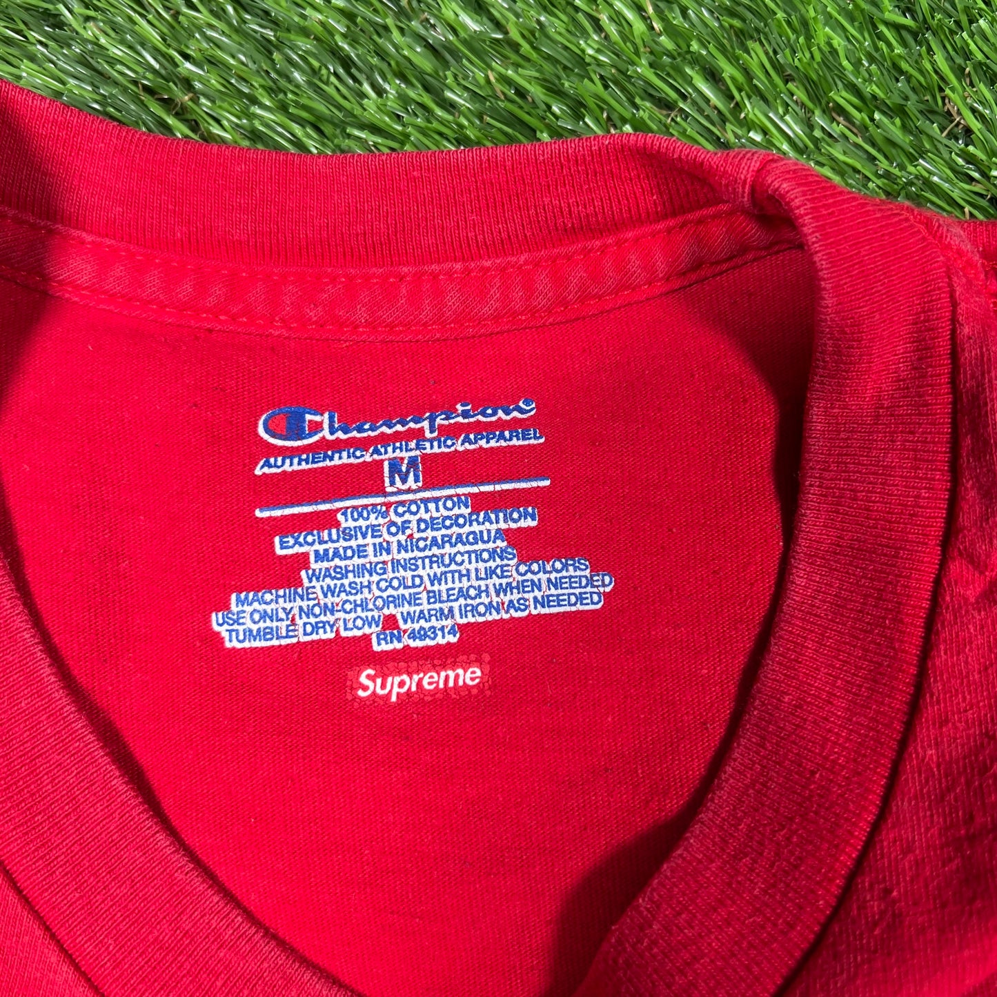 Supreme Champion C Red Tee Size Medium USED x14598
