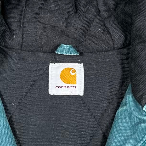 Y2K Carhartt Teal Active Hooded Jacket Size XL USED v20264