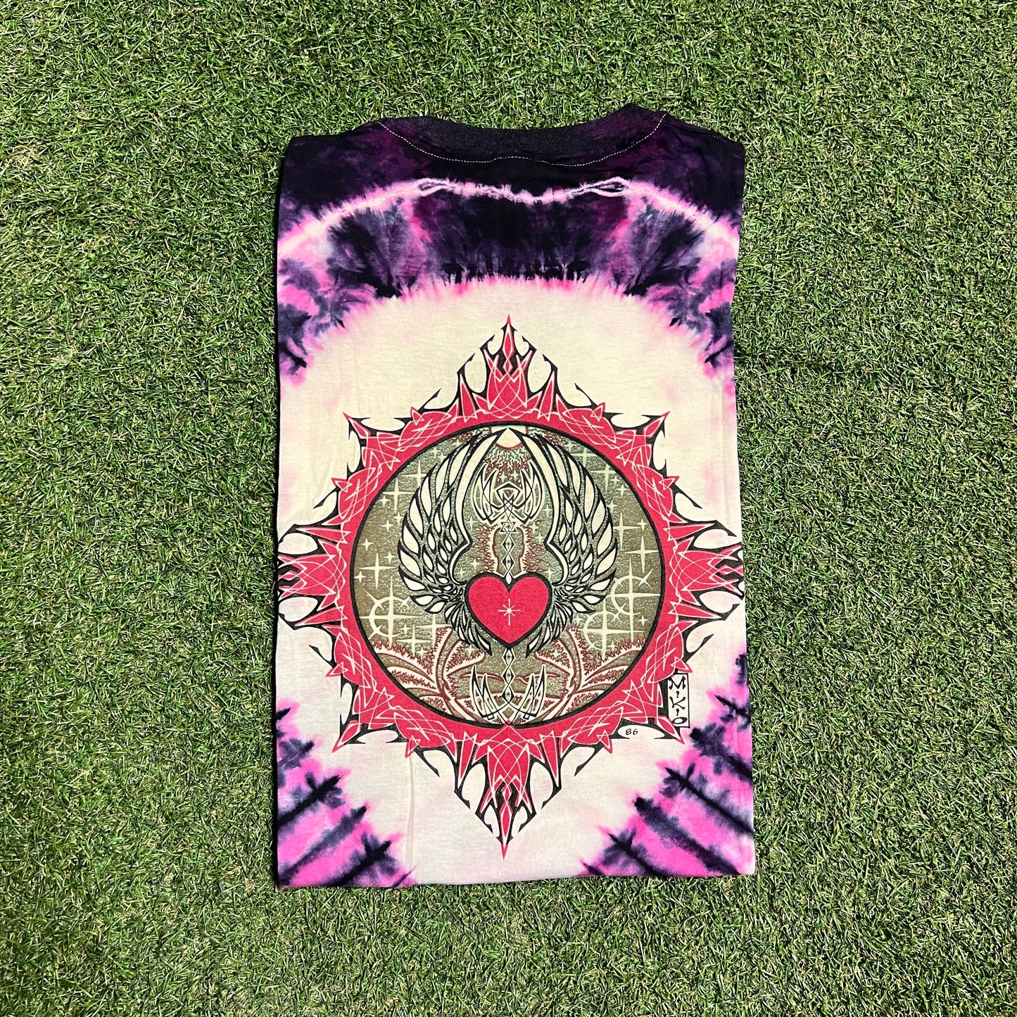 1986 Jimi Hendrix Mikio Kennedy Purple Tie Dye Tee Size Large USED v16050