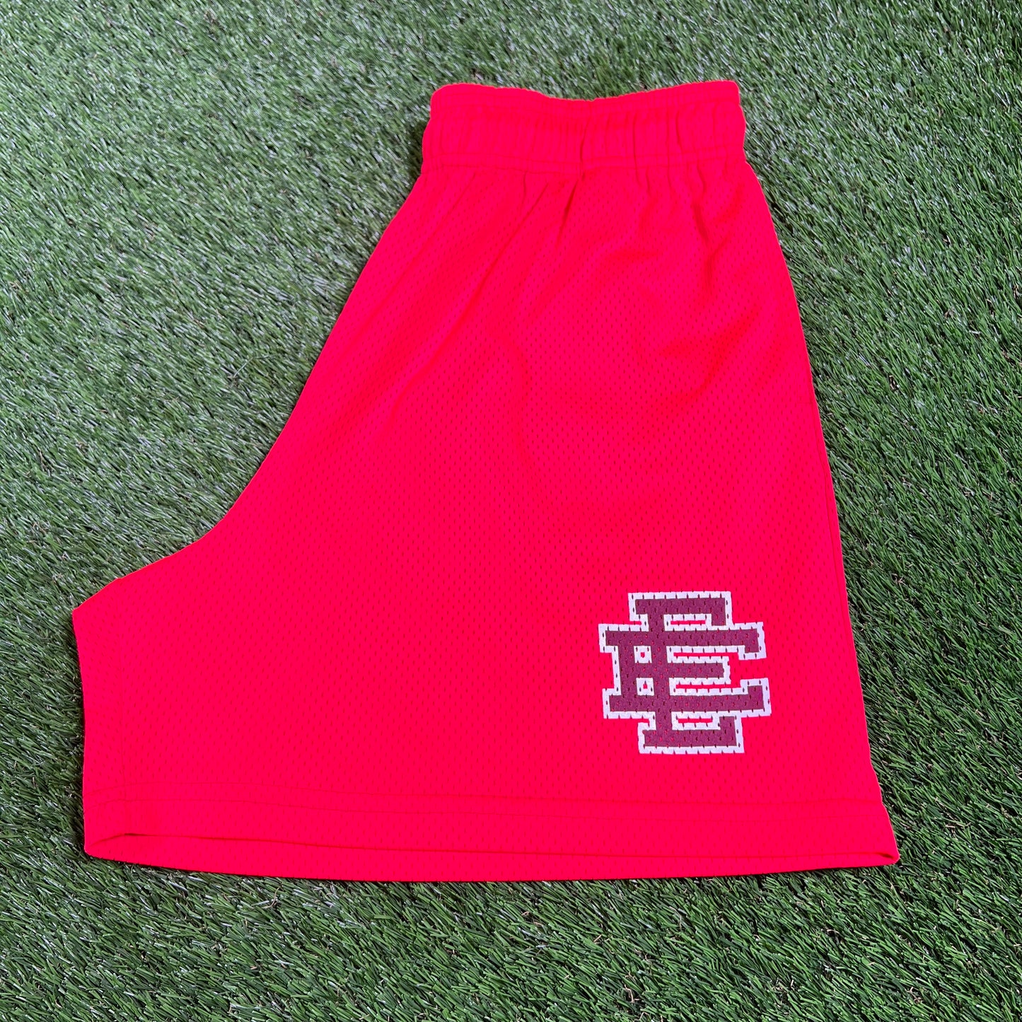 Eric Emanuel Maroon Logo Bright Red Shorts Size XXL USED x14629
