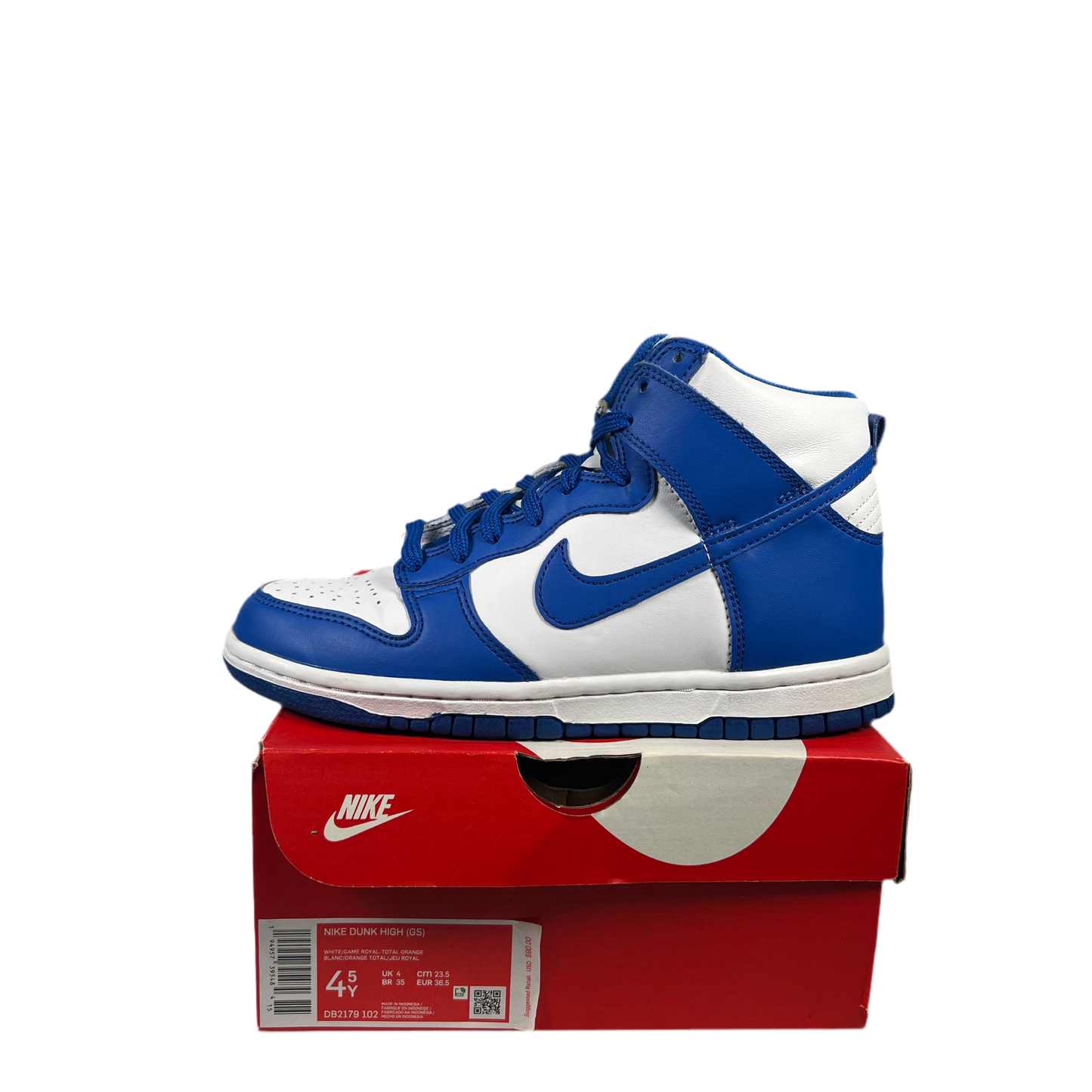 Nike Dunk High Game Royal GS (2021) Size 4.5Y USED s18334