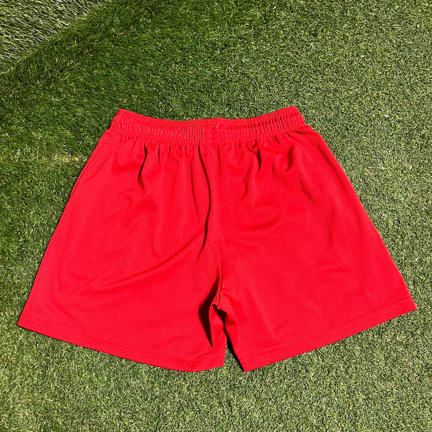 Eric Emanuel White Logo Red American Red Cross Shorts Size XL USED X14203