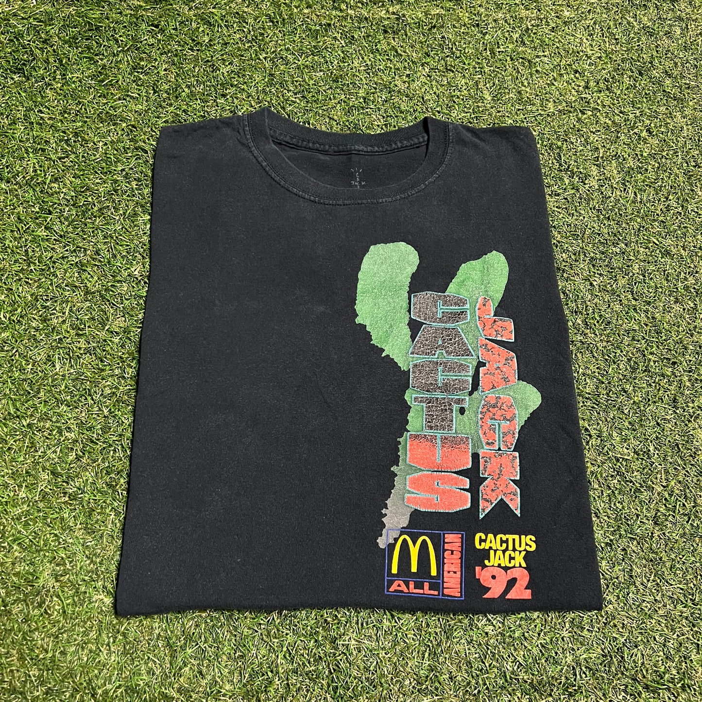 Travis Scott Cactus Jack McDonald Black Tee Size Medium USED x14224