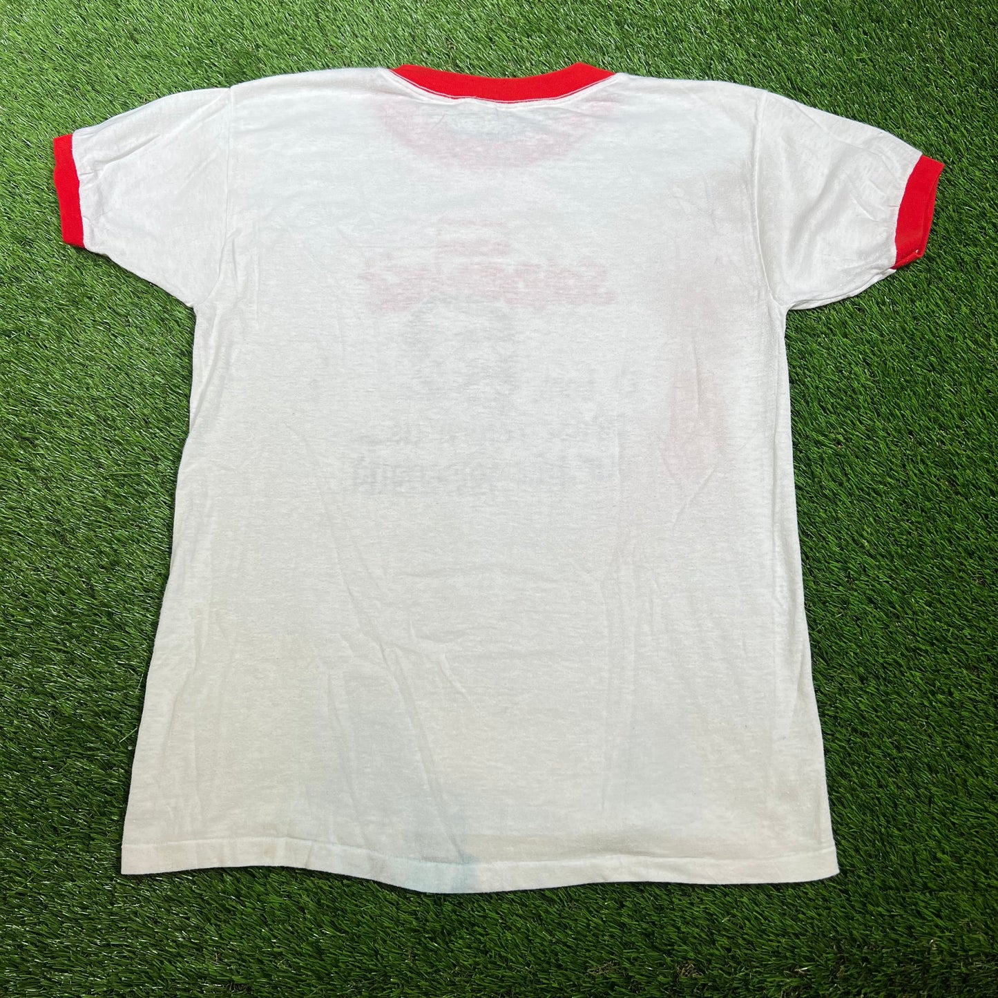 1980s Josef Stalin "Fatherland" White Ringer Tee Size Large USED v16521