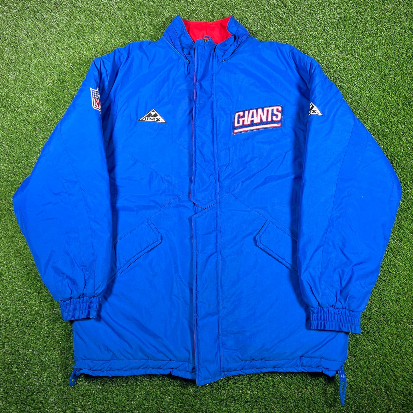 1990s Apex NY Giants Blue Coach Jacket Size Large USED v16988