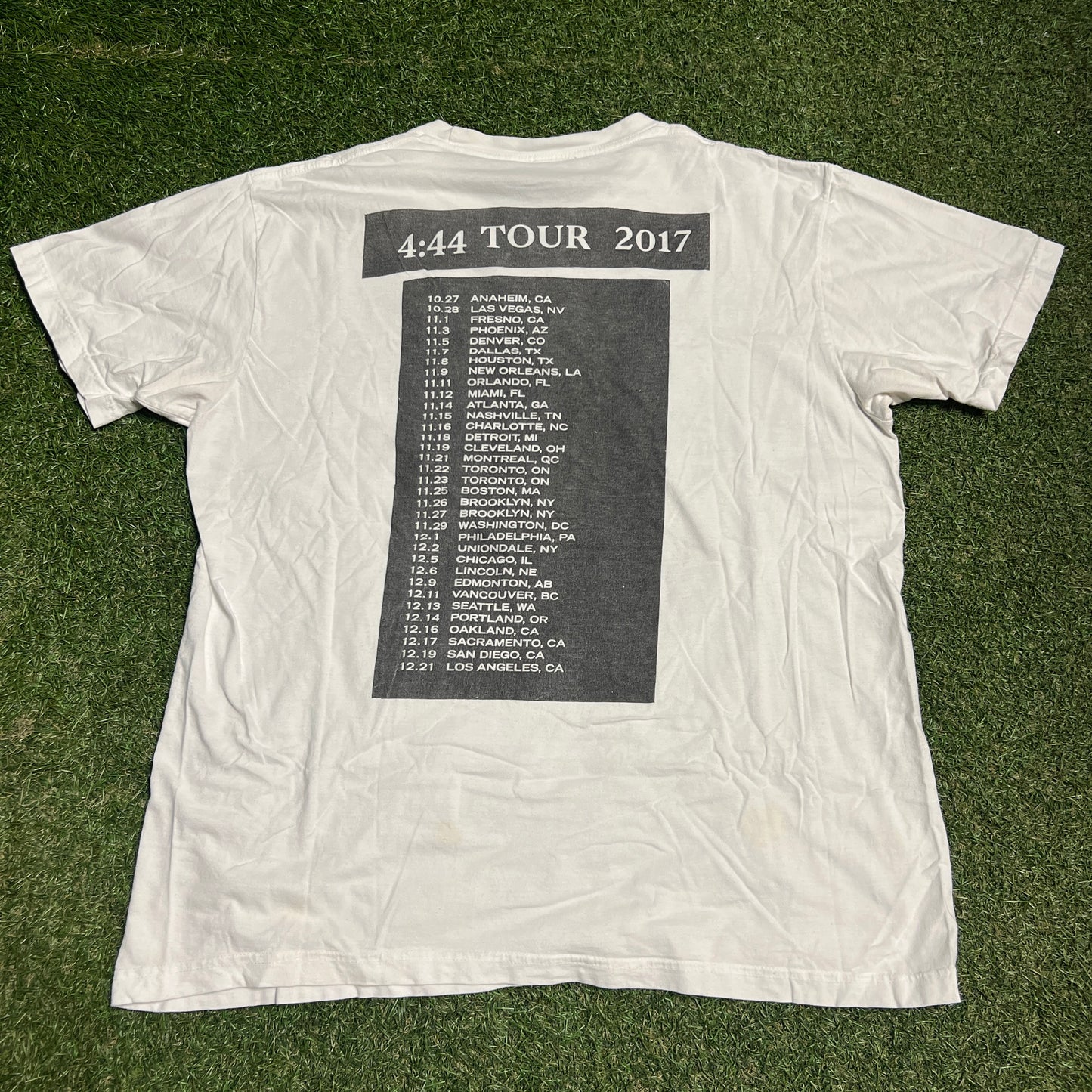 Jay-Z 4:44 Tour Tee Size Large USED x13740