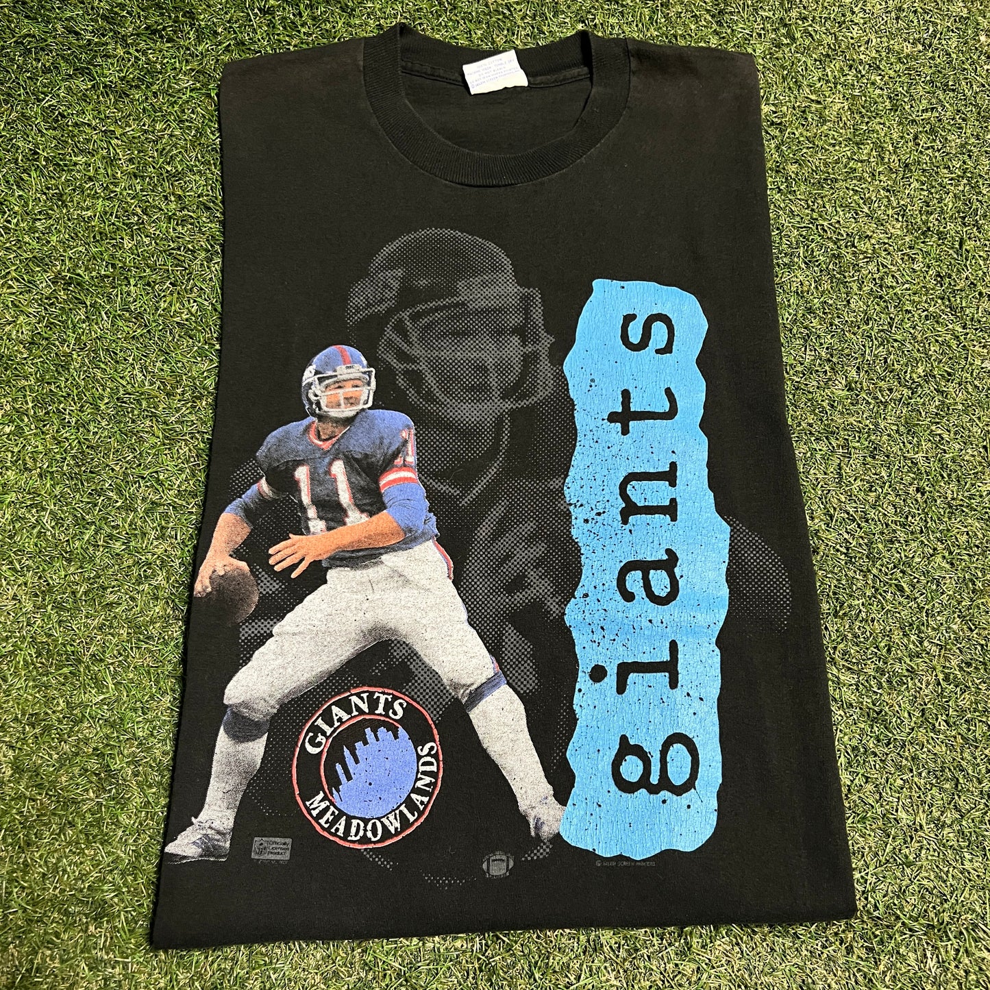 1988 Phil Simms Salem Sports Black Tee Size XL USED v16300