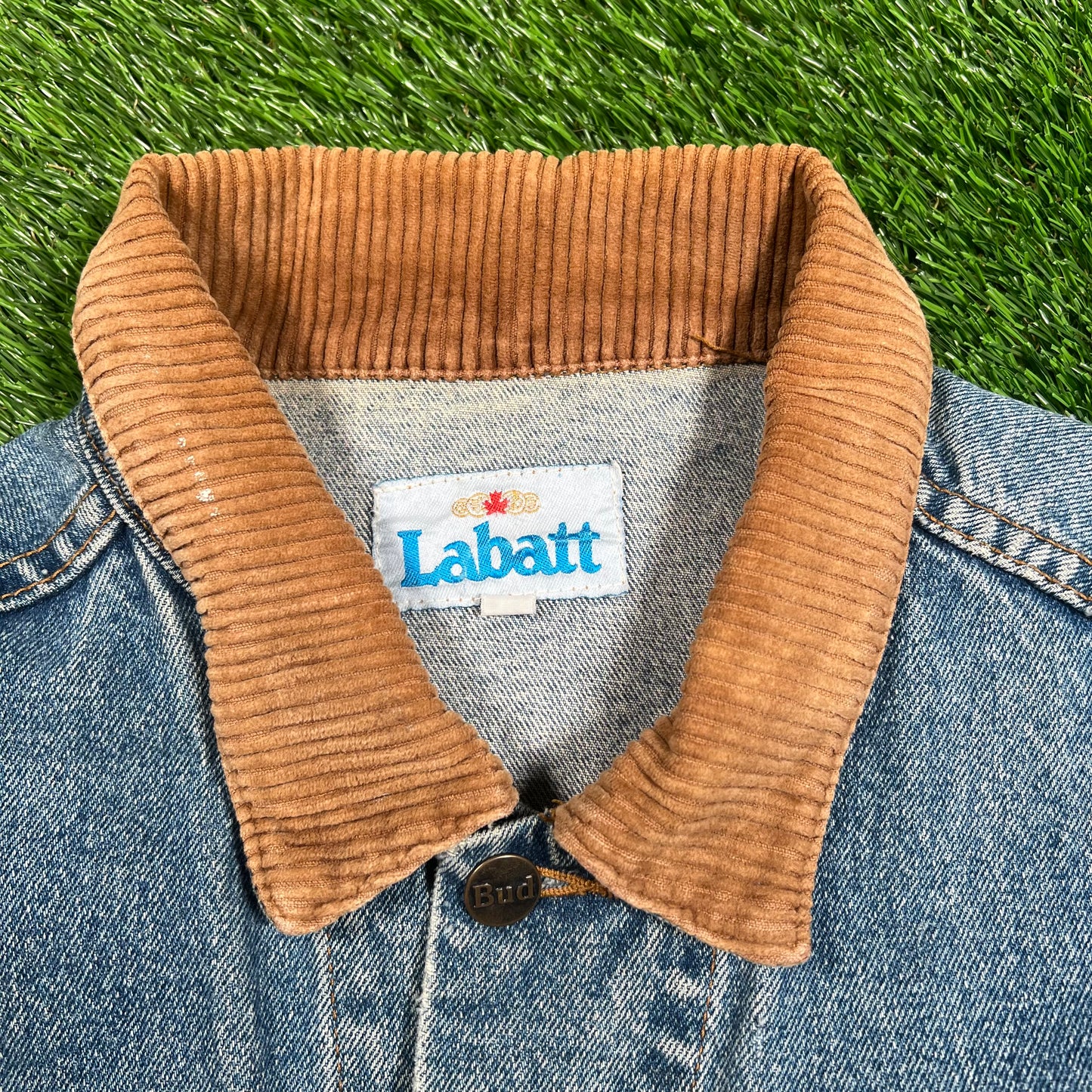 1990s Budwesier Denim Jacket Size XL USED v17986