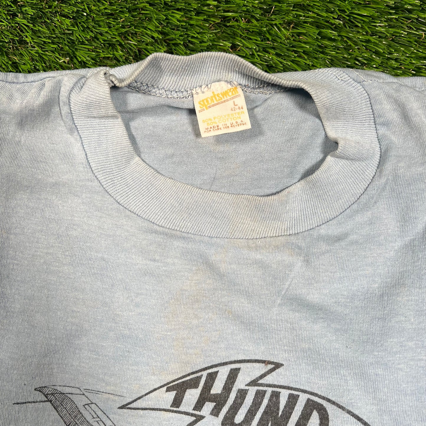 1981 Thunderbolt A-10 Fighter Jet Blue Tee Size Large USED v18325