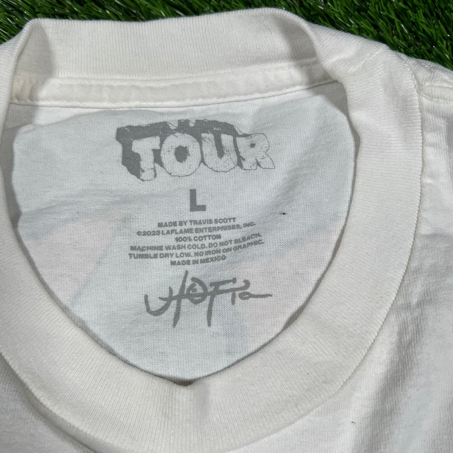 Travis Scott Circus Maximus White Angel Tee Size Large USED x14492