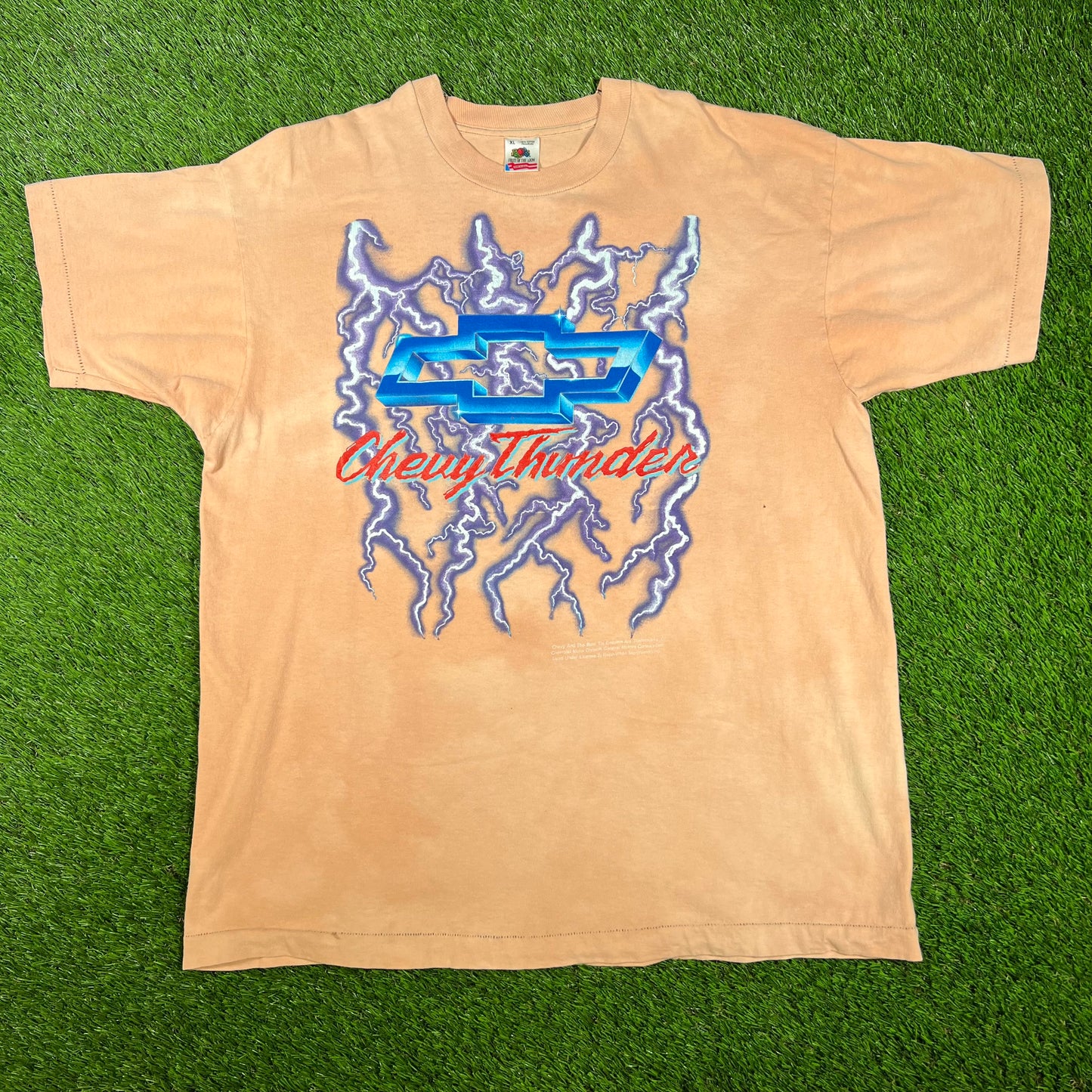 1990s Chevy Thunder Bleached Tee Size XL USED v16593