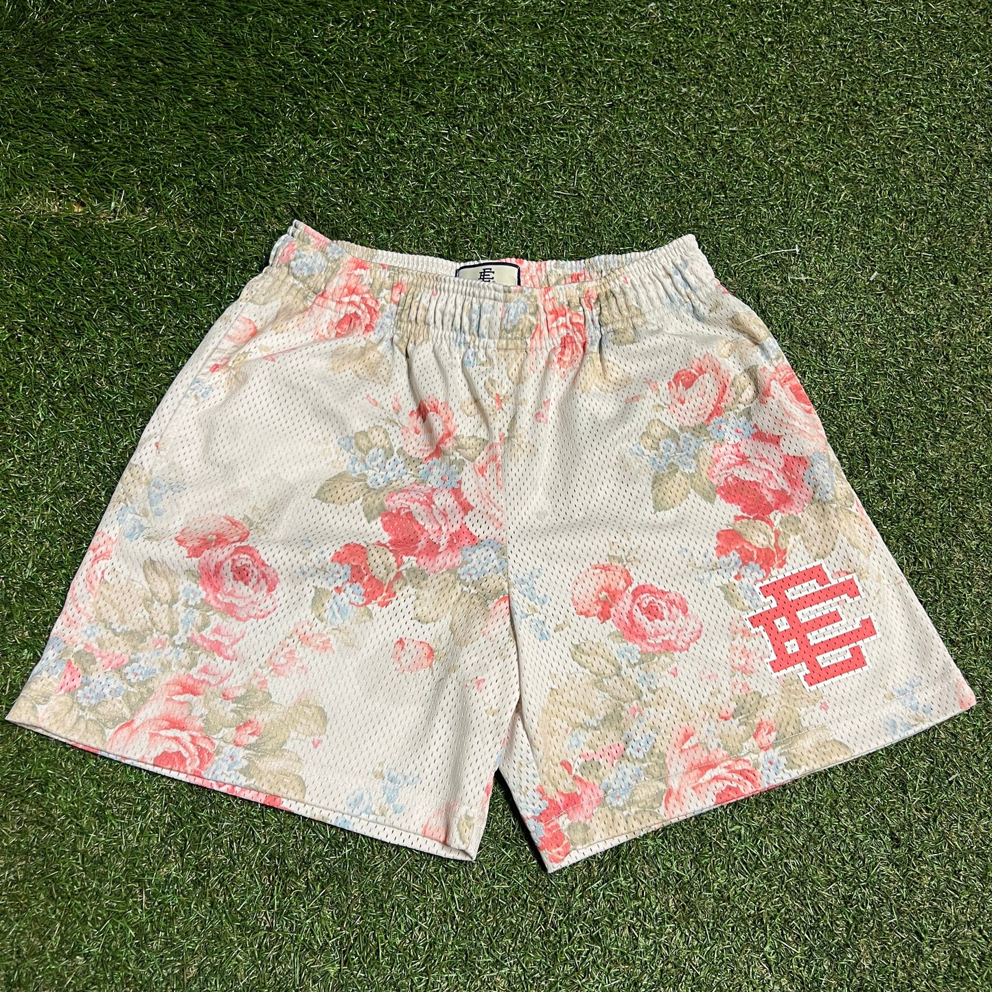 Eric Emanuel Pink Logo Floral Short Size Medium USED x14110