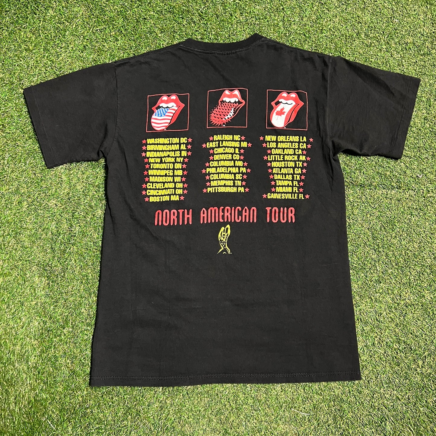 1995 Rolling Stones "Voodoo" North American Tour Black Tee Size Large USED v16119