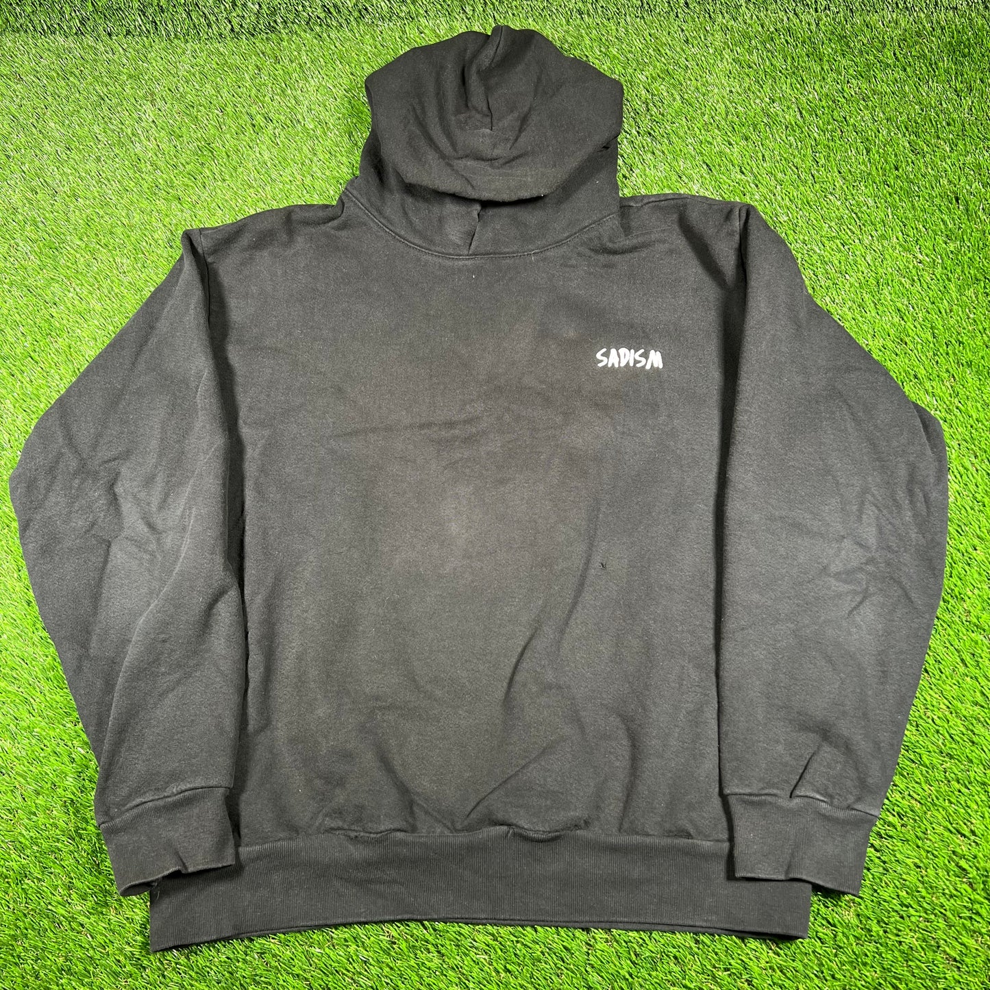 Warren Lotas Sadism Fire Skull Black Hoodie Size XL USED x14673