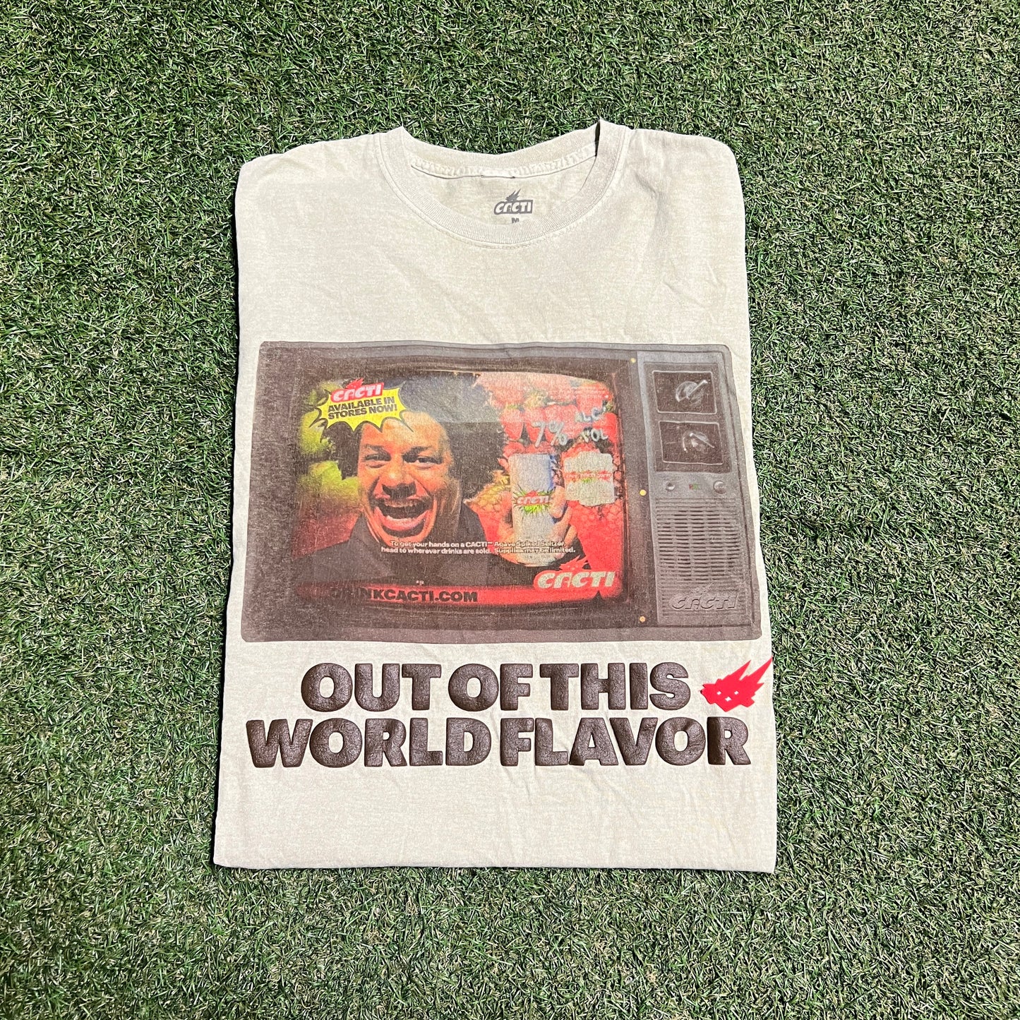 Travis Scott Cacti Eric Andre TV Pale Green Tee Size Medium USED x13624