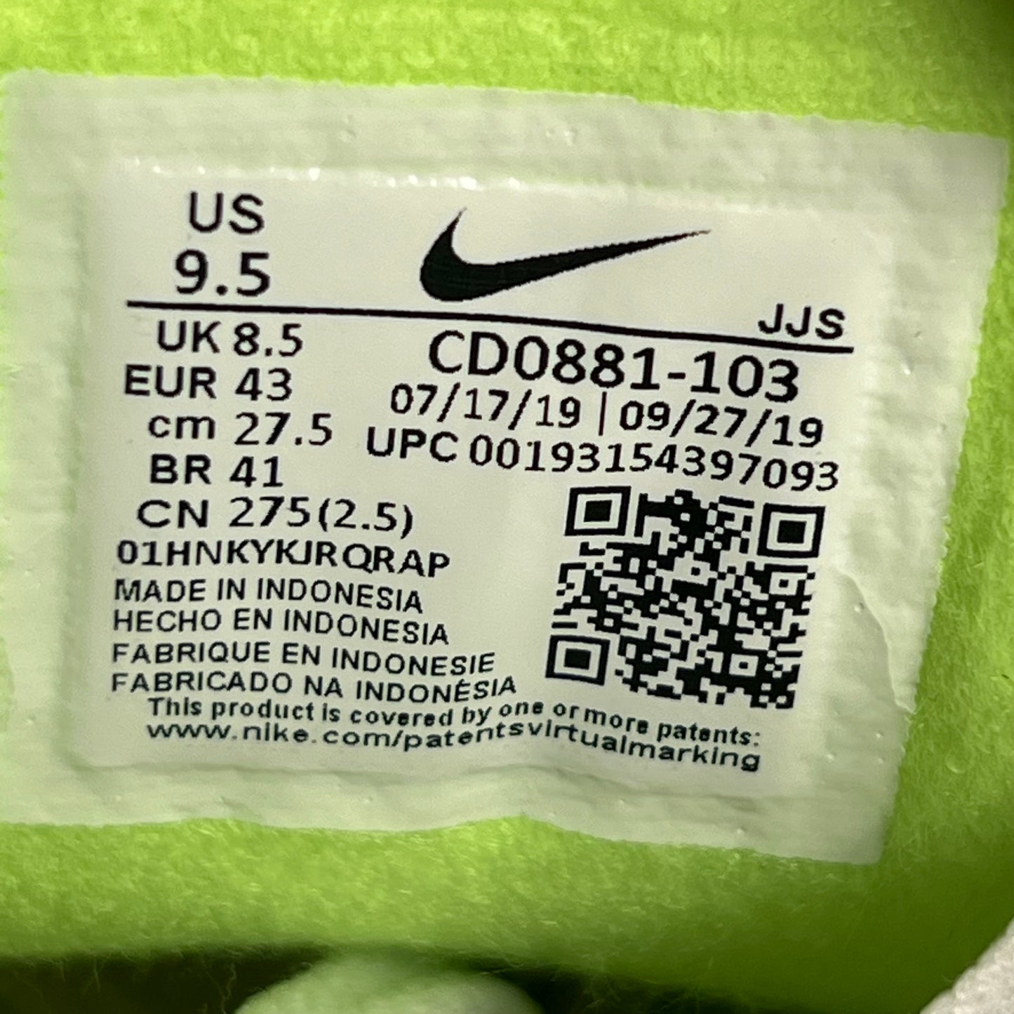 Nike Air Max 90 OG Volt (2020) Size 9.5 USED s17969
