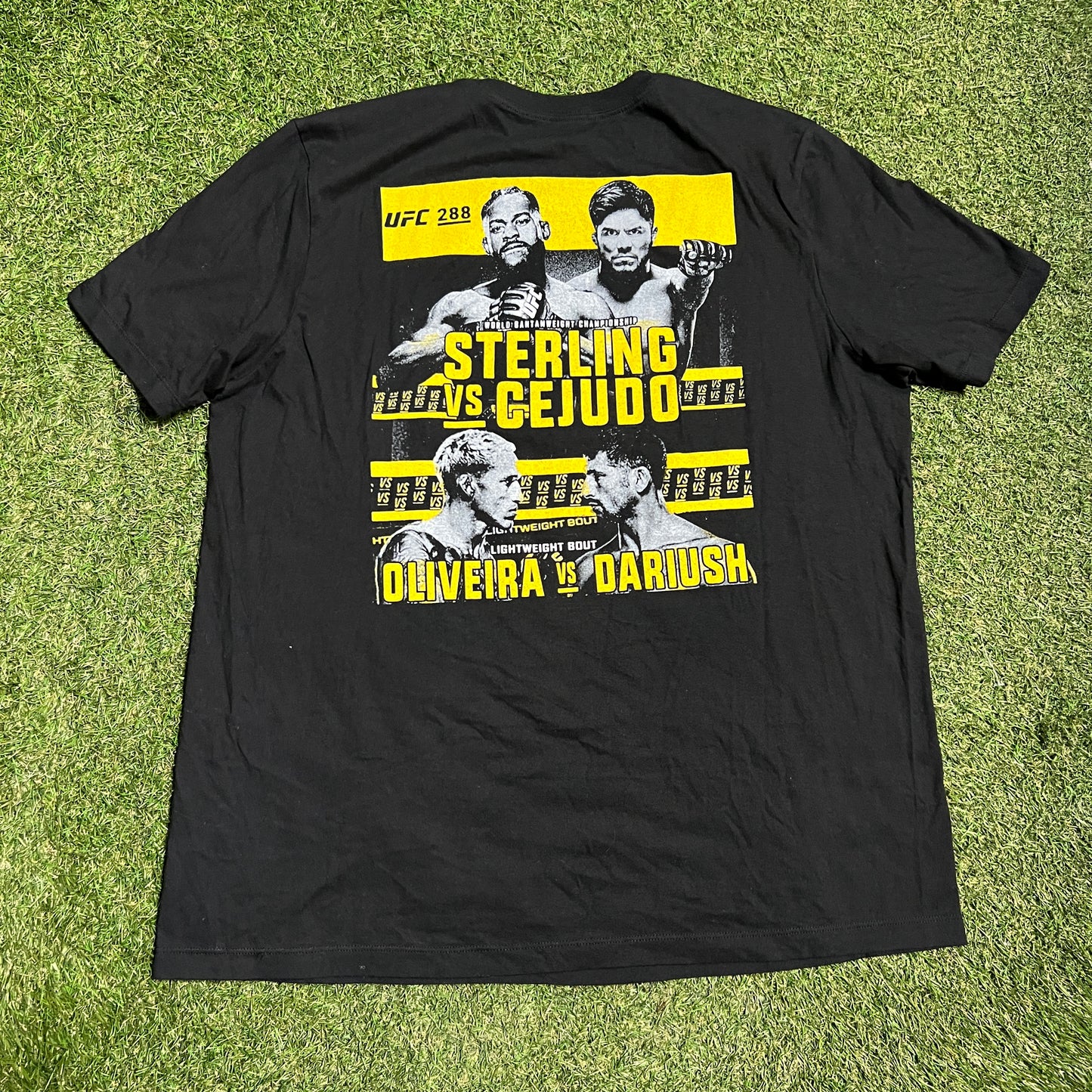 UFC 288 Fight Card Black Tee Size XL USED v15974