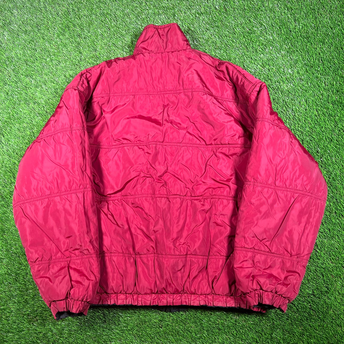 1990s Nike Black/Red Reversible Puffy Jacket Size Medium USED v18117