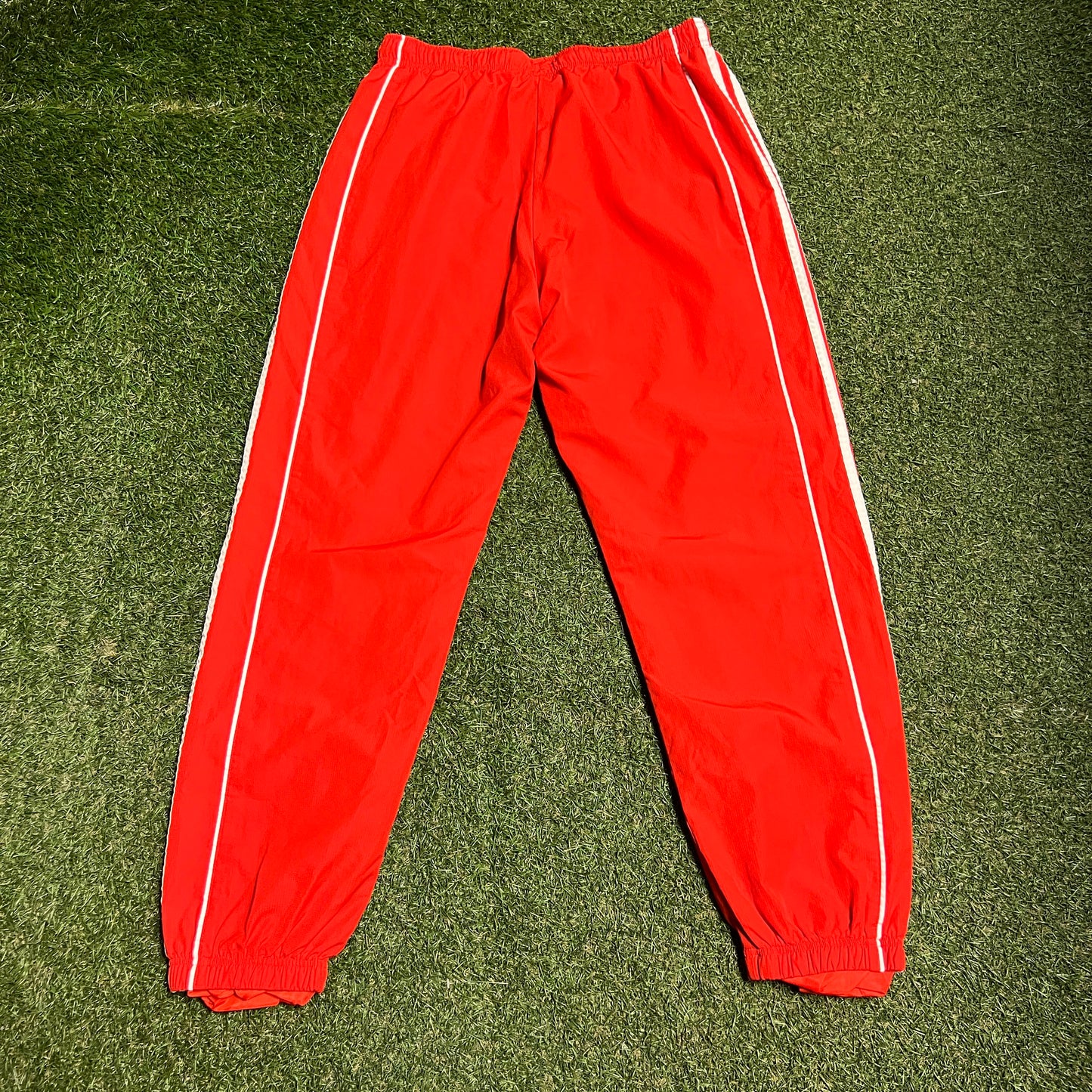 Adidas Red 3 Stripe Track Pants Size Medium USED v16437