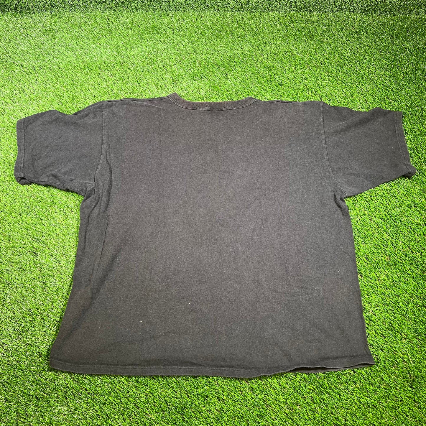 Y2K Champion Left corner Logo Black Tee Size XXL USED V16544