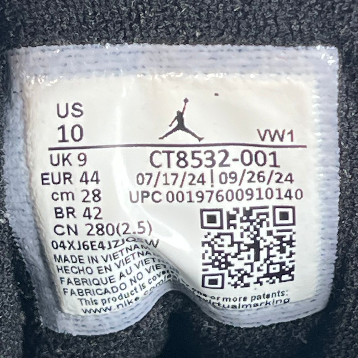 Jordan 3 Black Cay (2025) Size 10 USED s22255