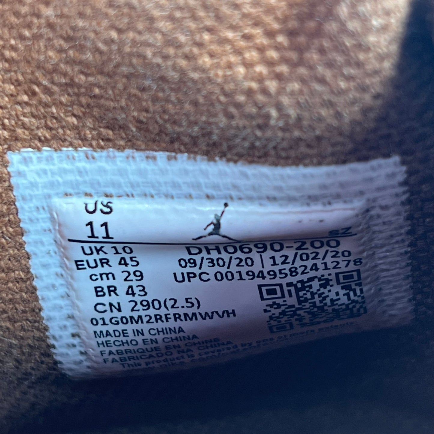 Jordan 6 Travis Scott Khaki Size 11 USED s17914