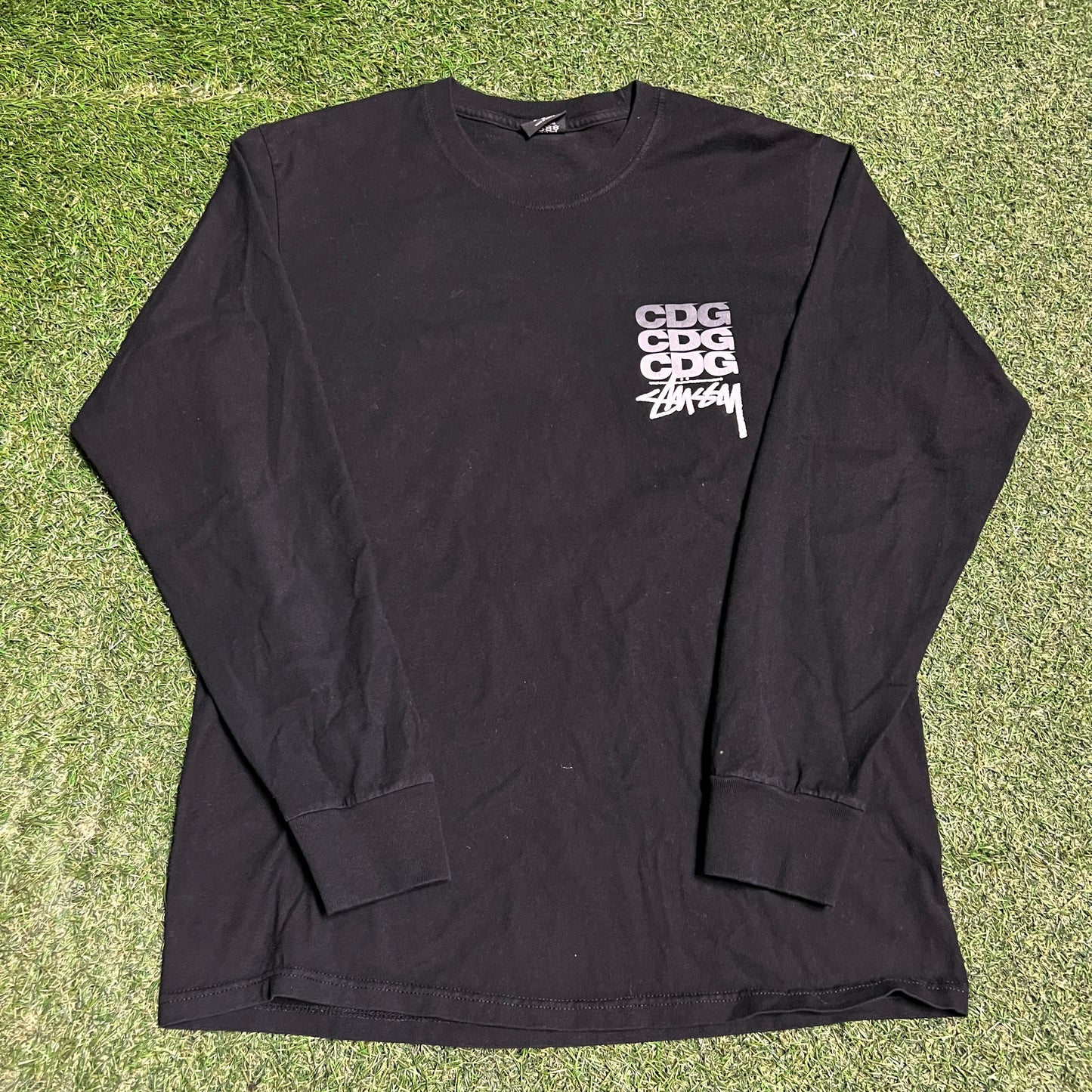 Stussy CDG Black Longsleeve Size Medium USED x14127
