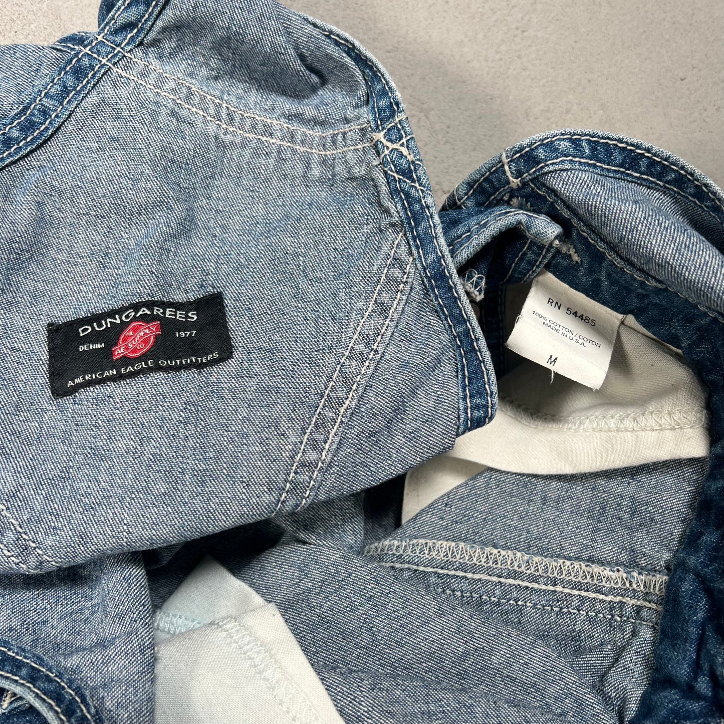 1990s American Eagle Denim Dungarees Overalls Size Medium USED v18888