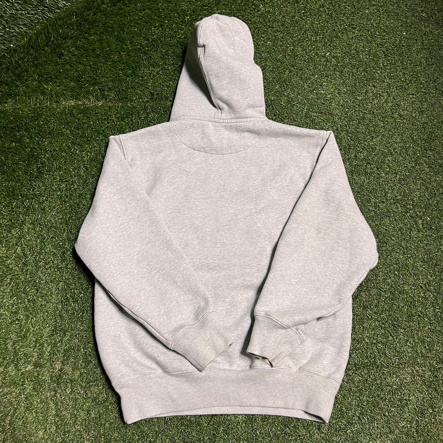 Palace Red/Black Gothic Stripe Logo Grey Hoodie Size Medium USED x14205