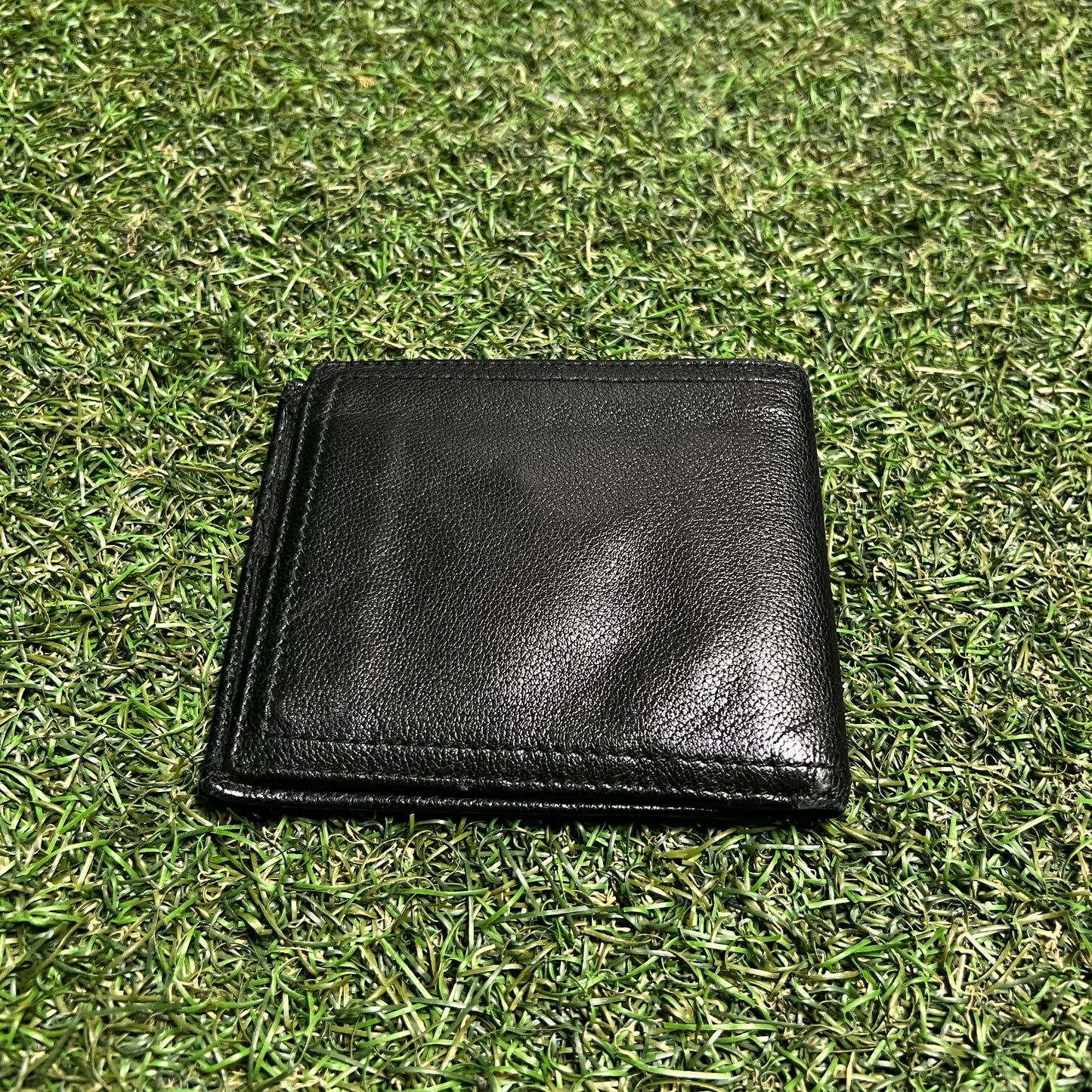 1990s Prada Leather Bilfold Black Wallet USED x14076