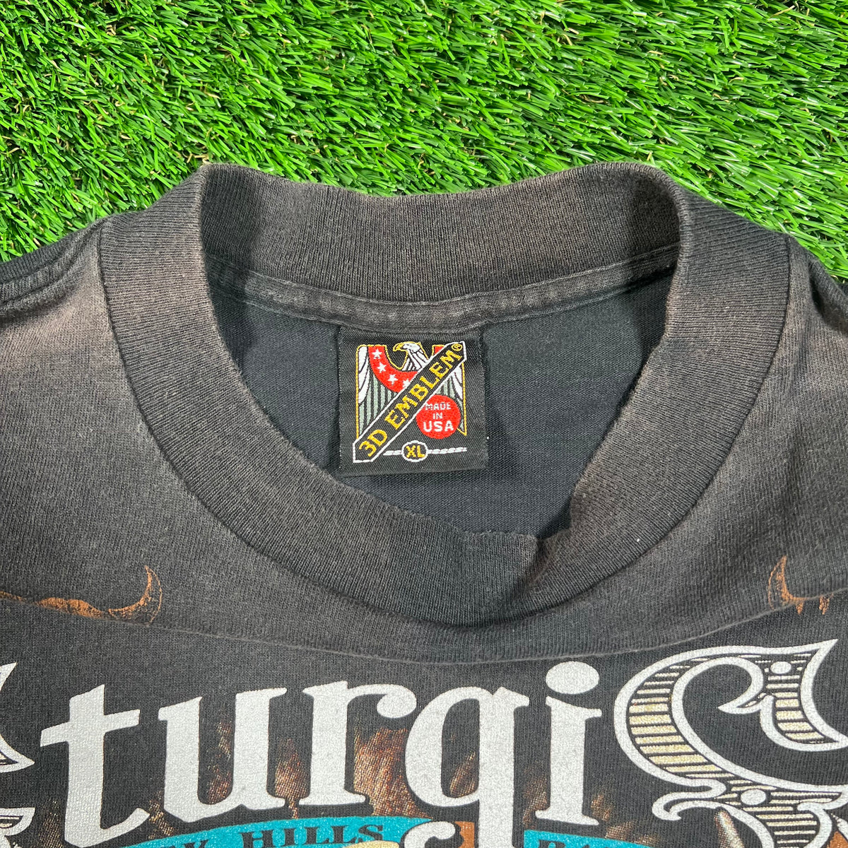 1994 Sturgis Black Hills Rally 3D Emblem AOP Tee Size XL USED v18481
