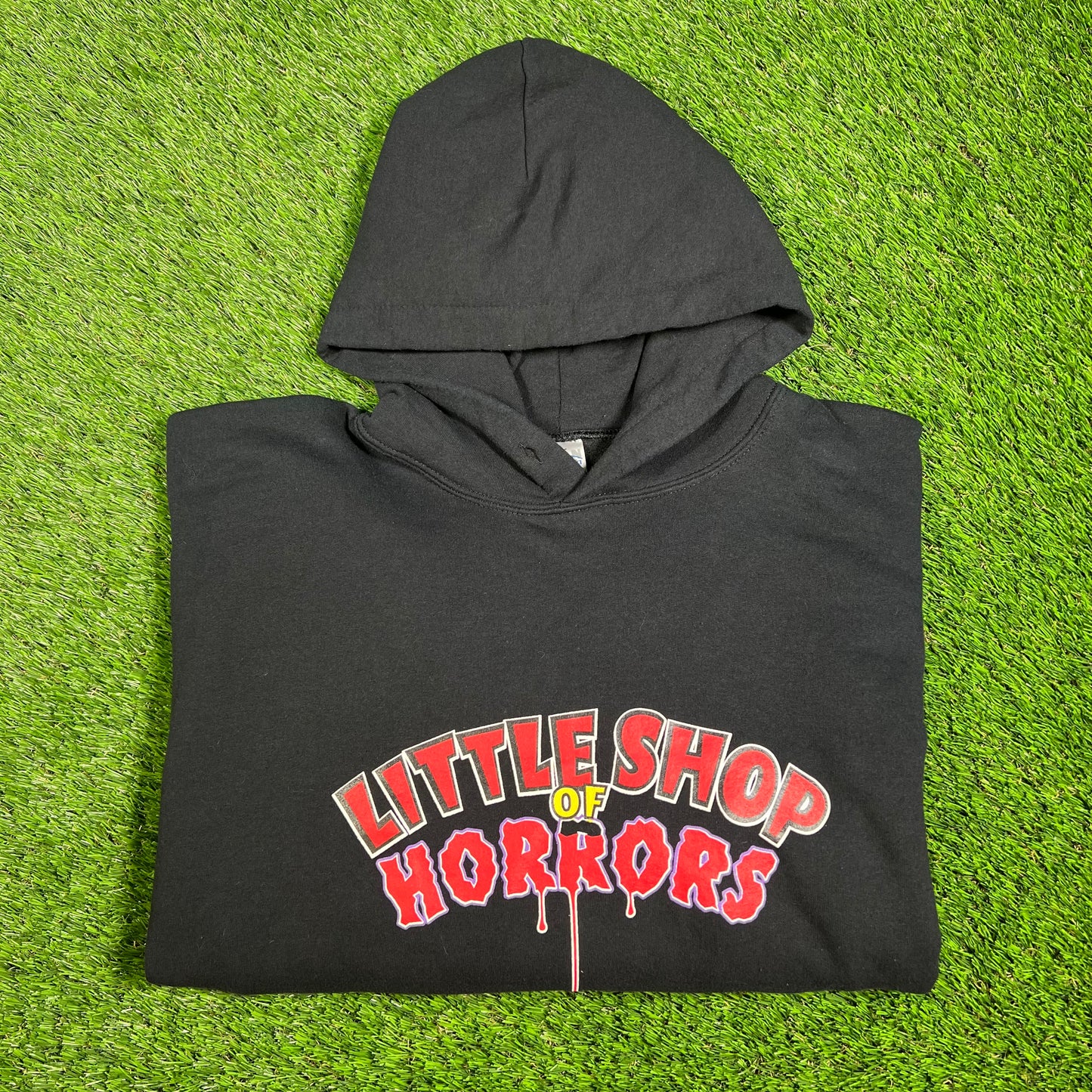 1990s Little Shop of Horrors Black Hoodie Size XL USED v16526