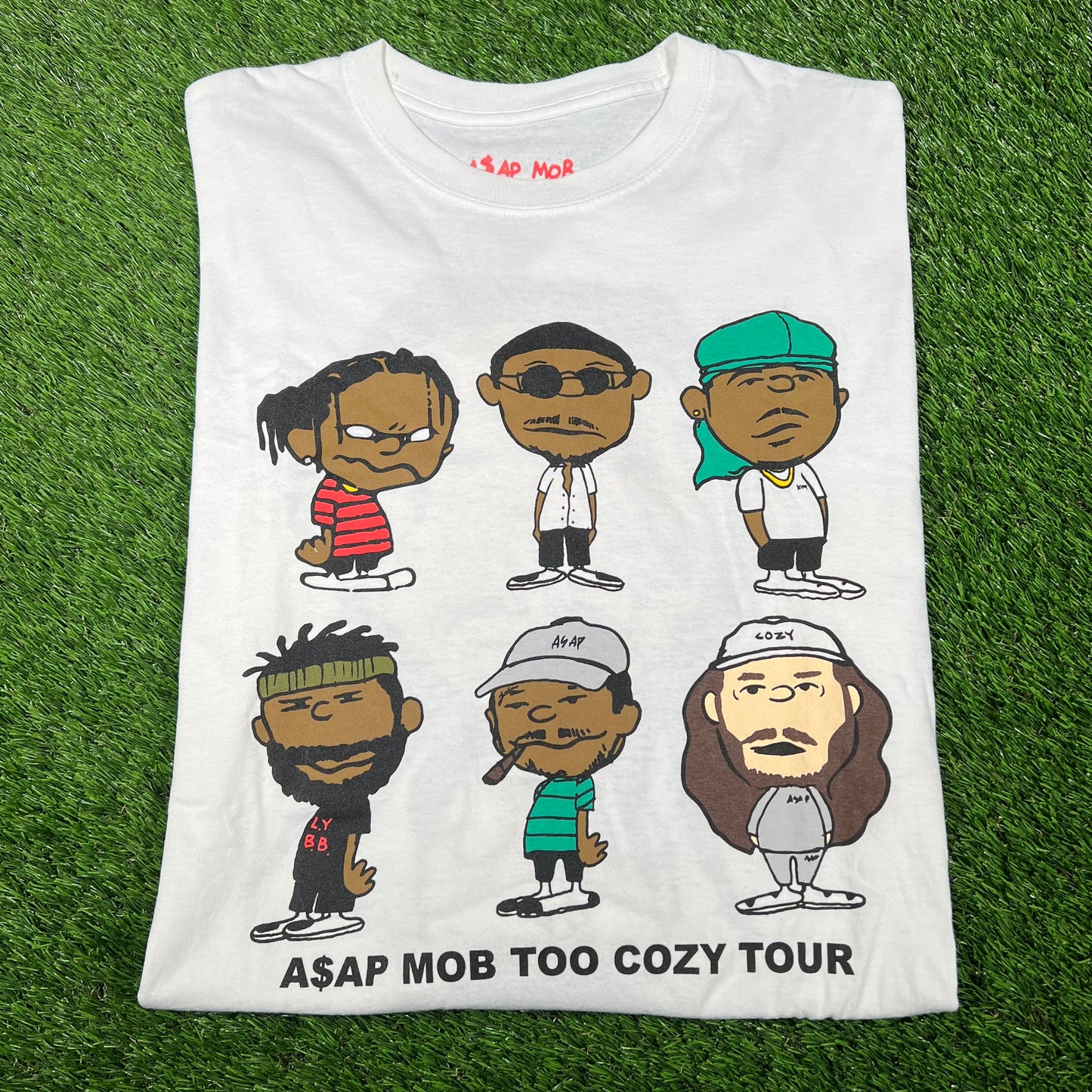 Asap Mod Too Cozy Yams Head White Longsleeve Size Medium USED x14556